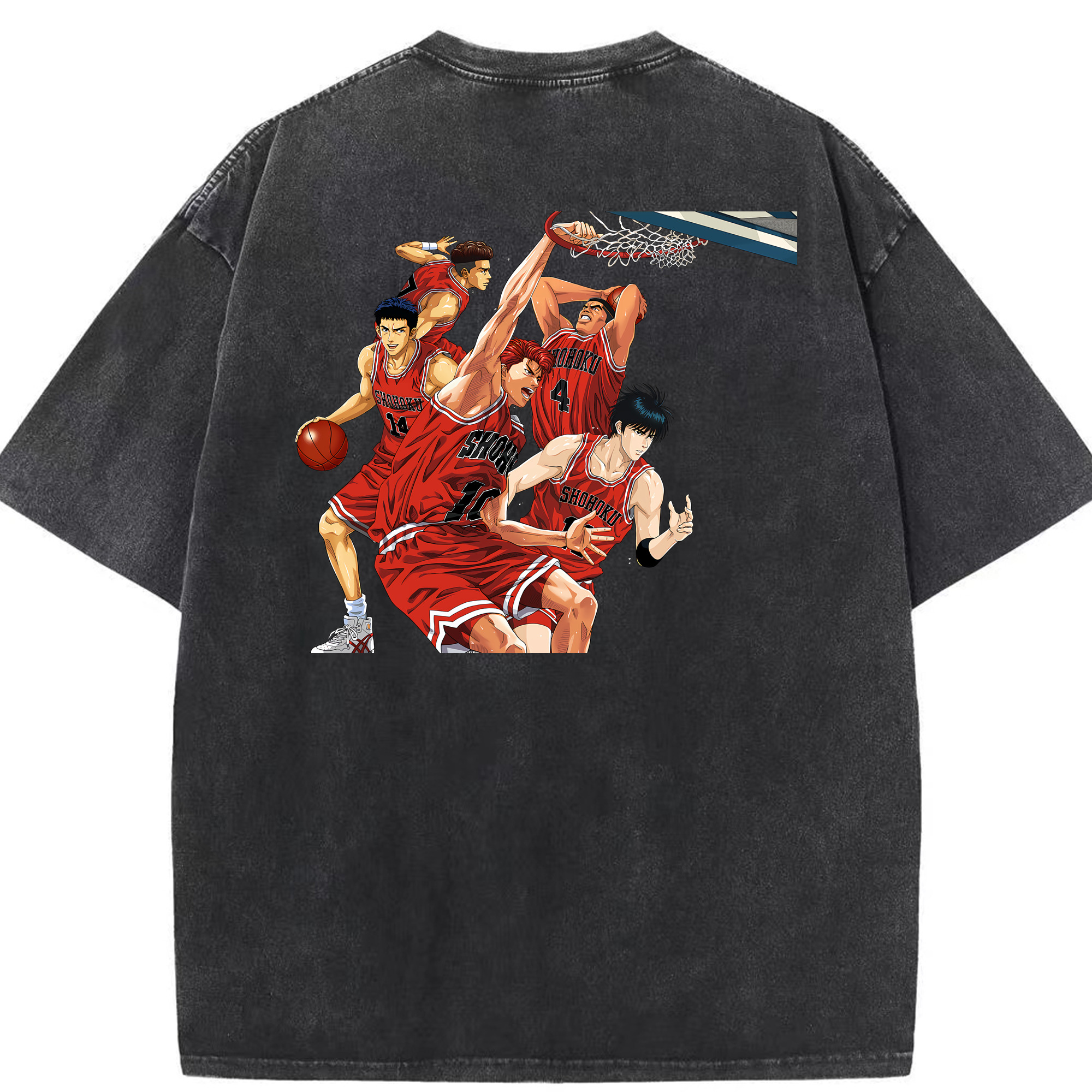 （画像用） SLAM DUNK／スラムダンク 綿100% ヴィンテージ風 半袖Tシャツ（背面プリント）