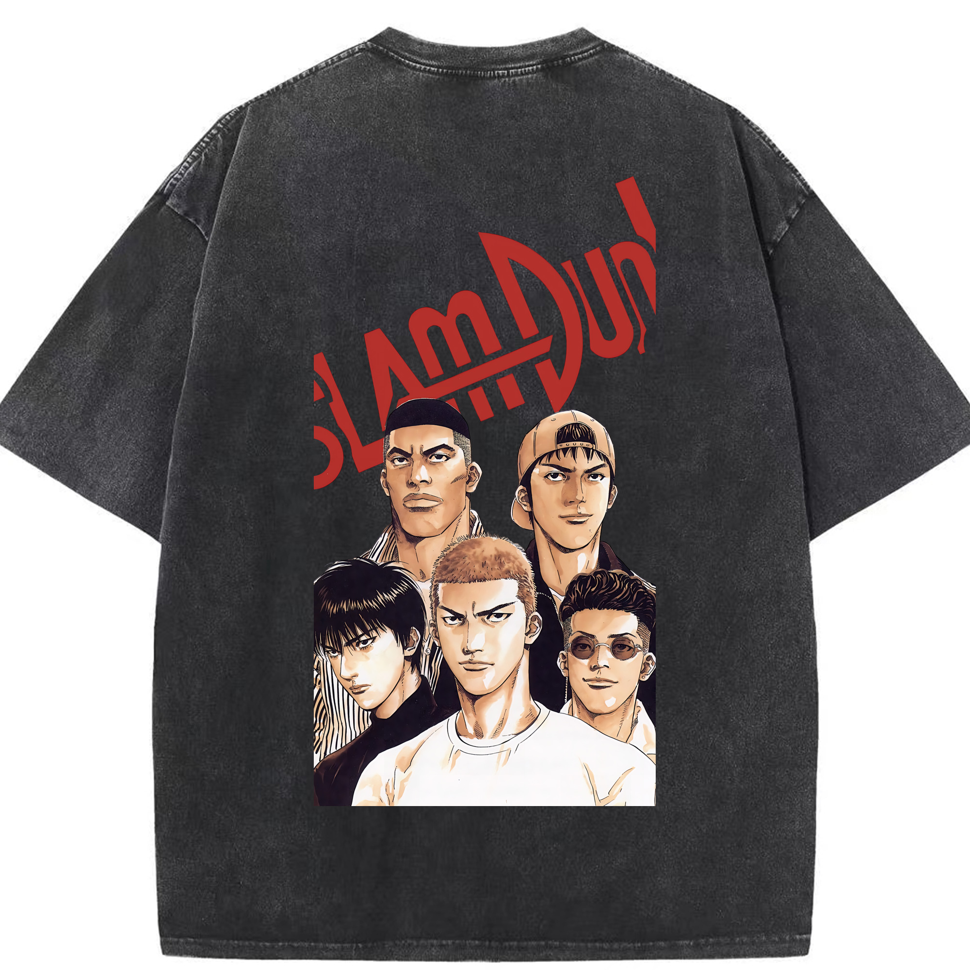 （画像用） SLAM DUNK／スラムダンク 綿100% ヴィンテージ風 半袖Tシャツ（背面プリント）