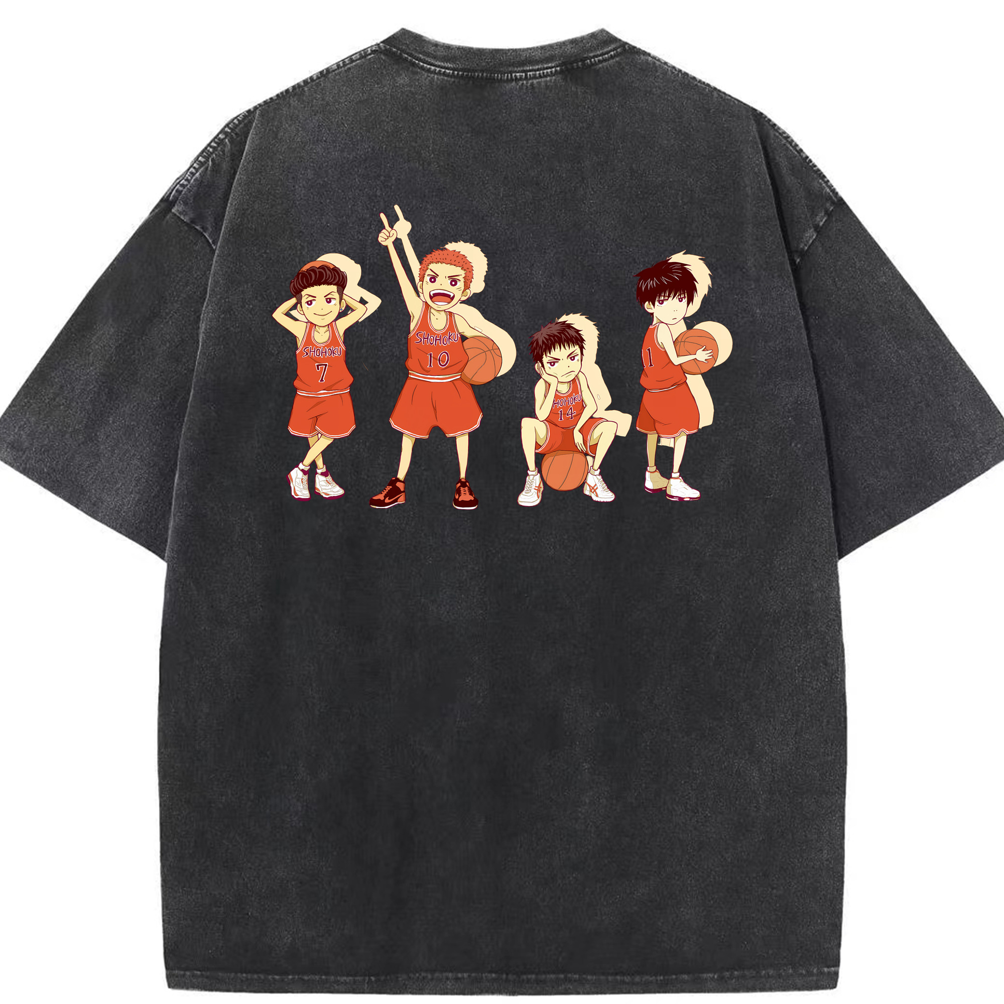 （画像用） SLAM DUNK／スラムダンク 綿100% ヴィンテージ風 半袖Tシャツ（背面プリント）