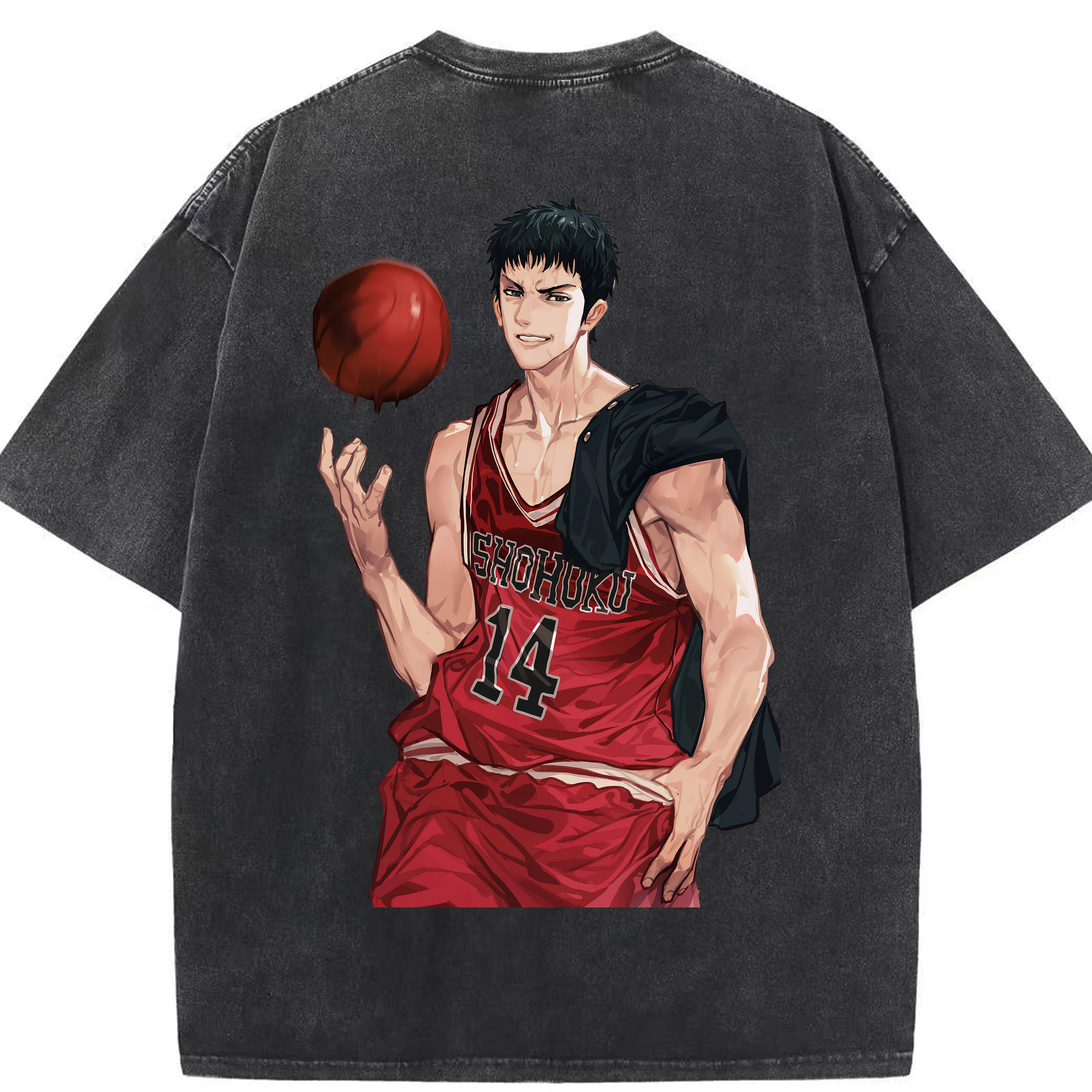 （画像用） SLAM DUNK／スラムダンク 綿100% ヴィンテージ風 半袖Tシャツ（背面プリント）