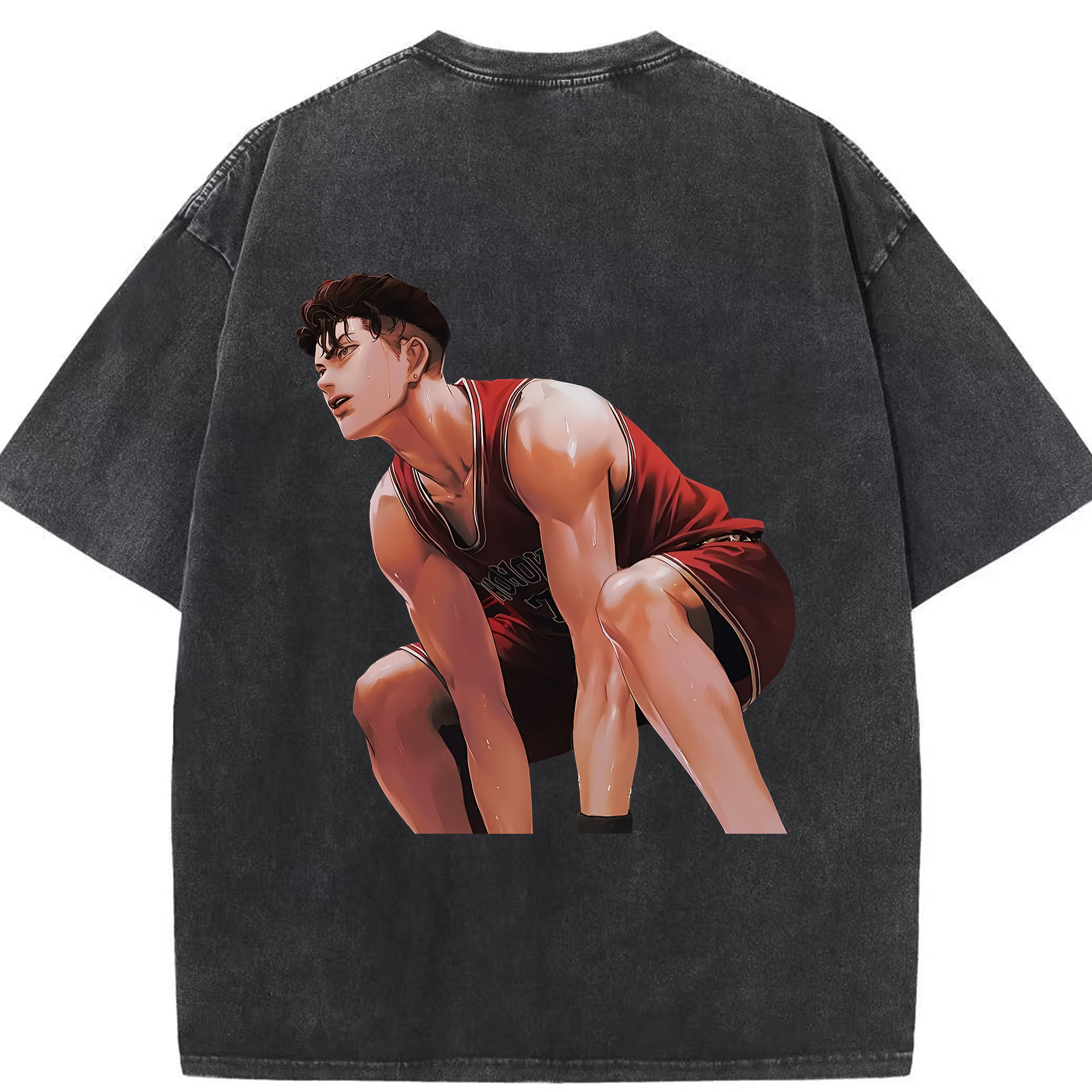 （画像用） SLAM DUNK／スラムダンク 綿100% ヴィンテージ風 半袖Tシャツ（背面プリント）