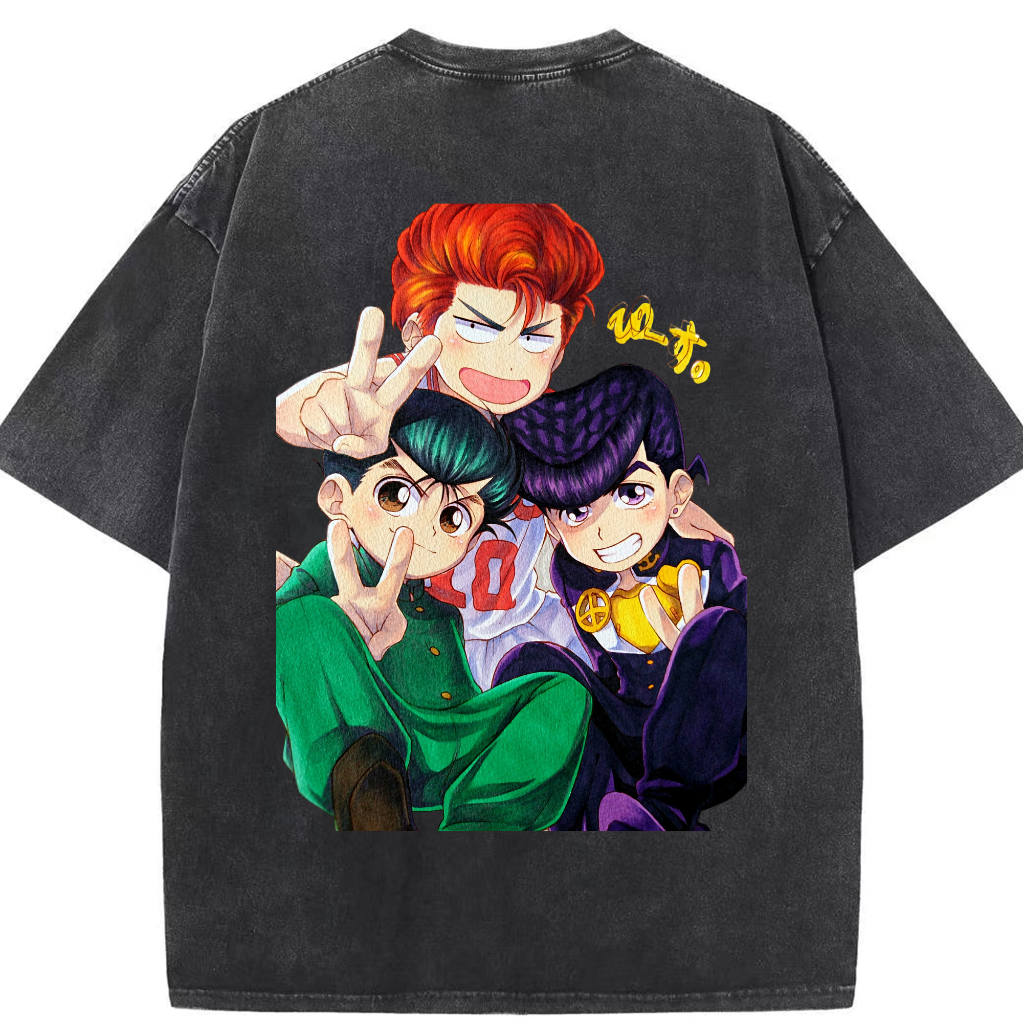 SLAM DUNK／スラムダンク 綿100% ヴィンテージ風 半袖Tシャツ（背面プリント）