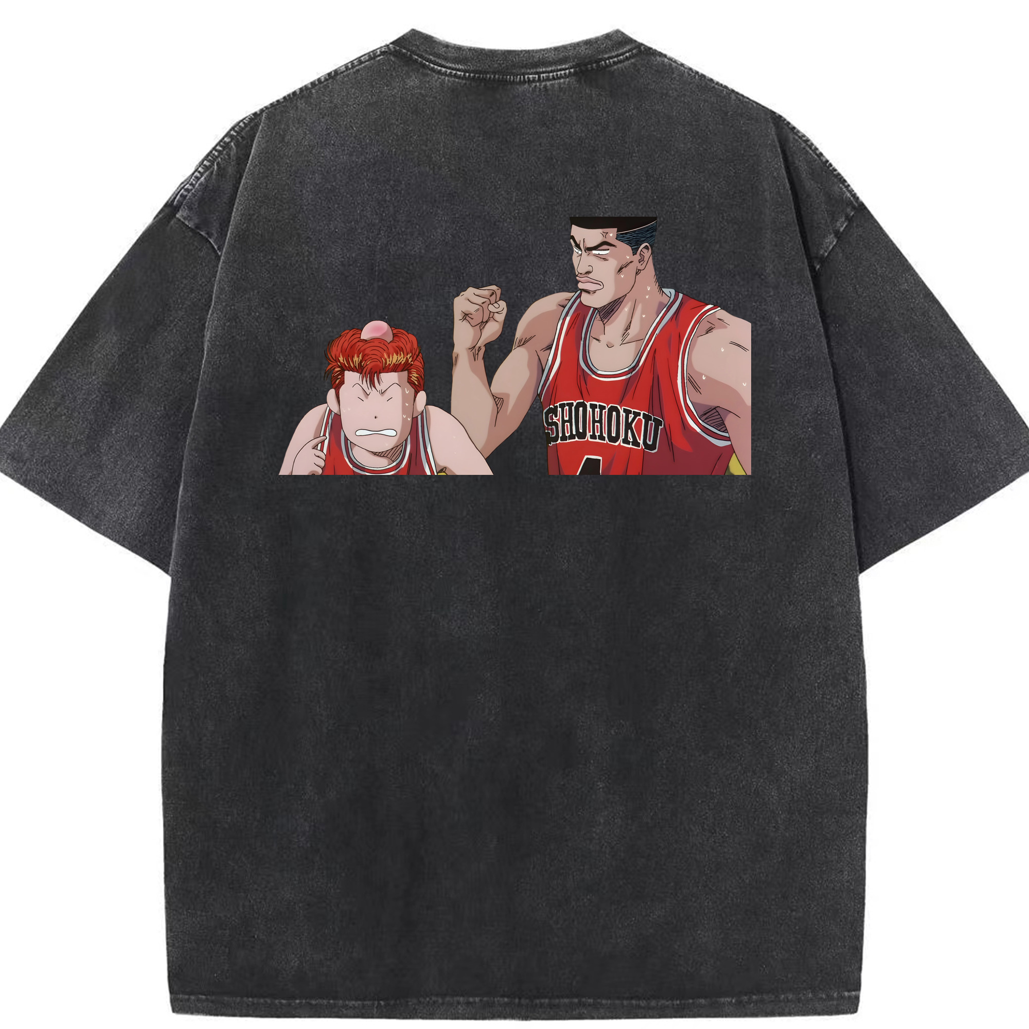 SLAM DUNK／スラムダンク 綿100% ヴィンテージ風 半袖Tシャツ（背面プリント）