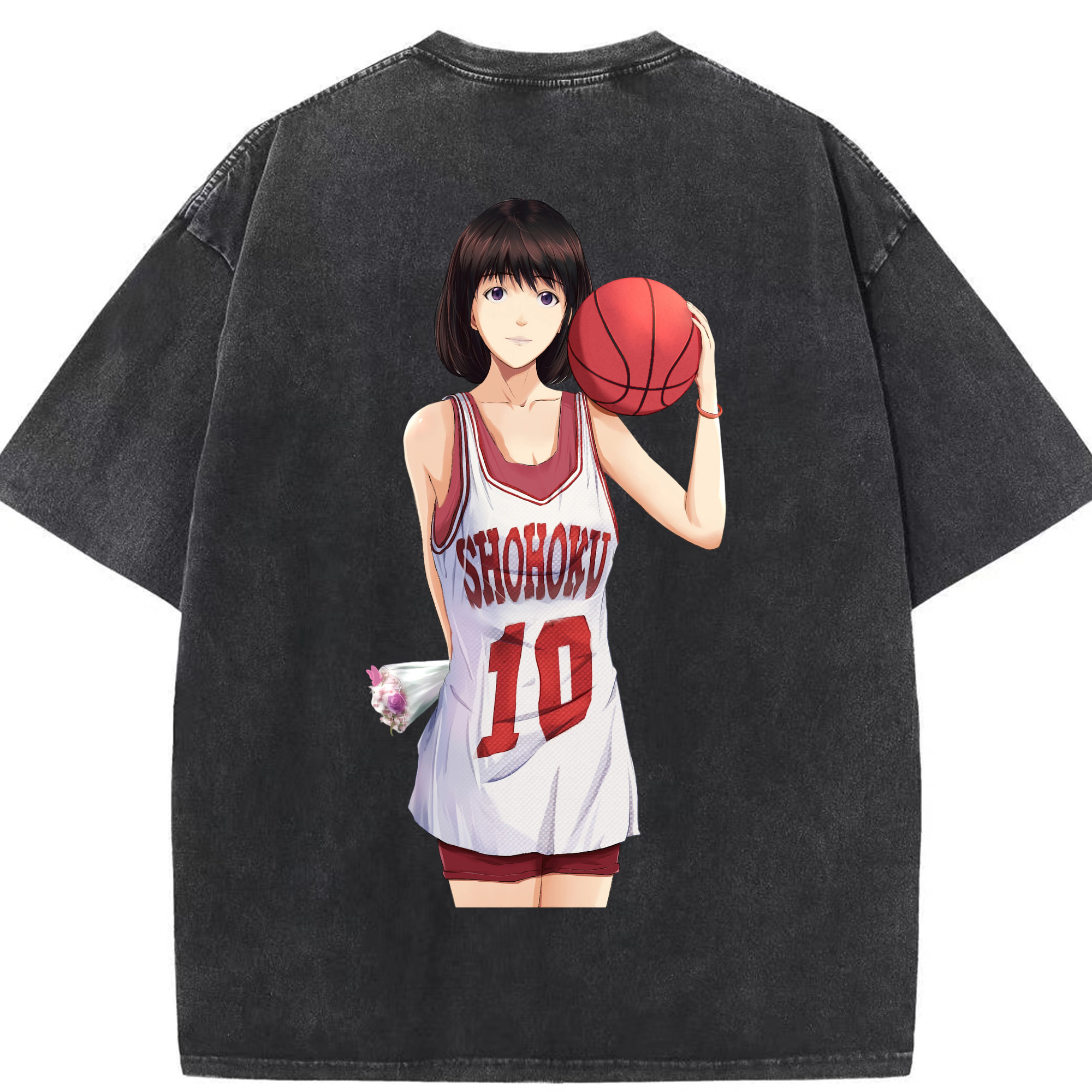 SLAM DUNK／スラムダンク 綿100% ヴィンテージ風 半袖Tシャツ（背面プリント）