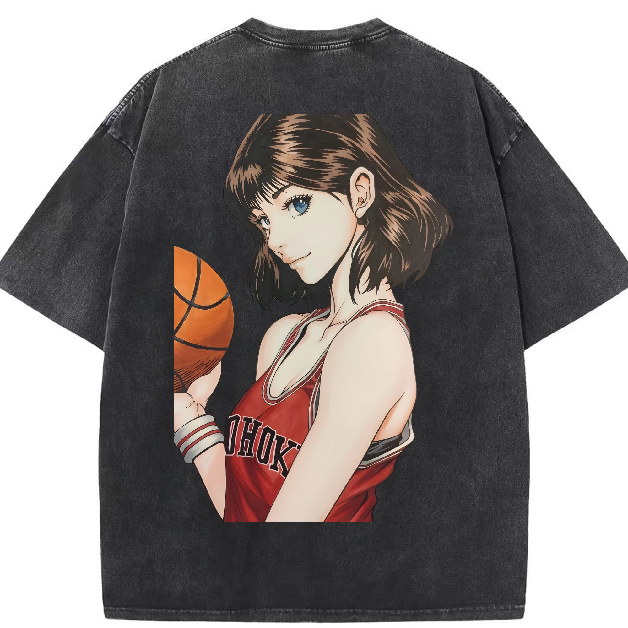 SLAM DUNK／スラムダンク 綿100% ヴィンテージ風 半袖Tシャツ（背面プリント）