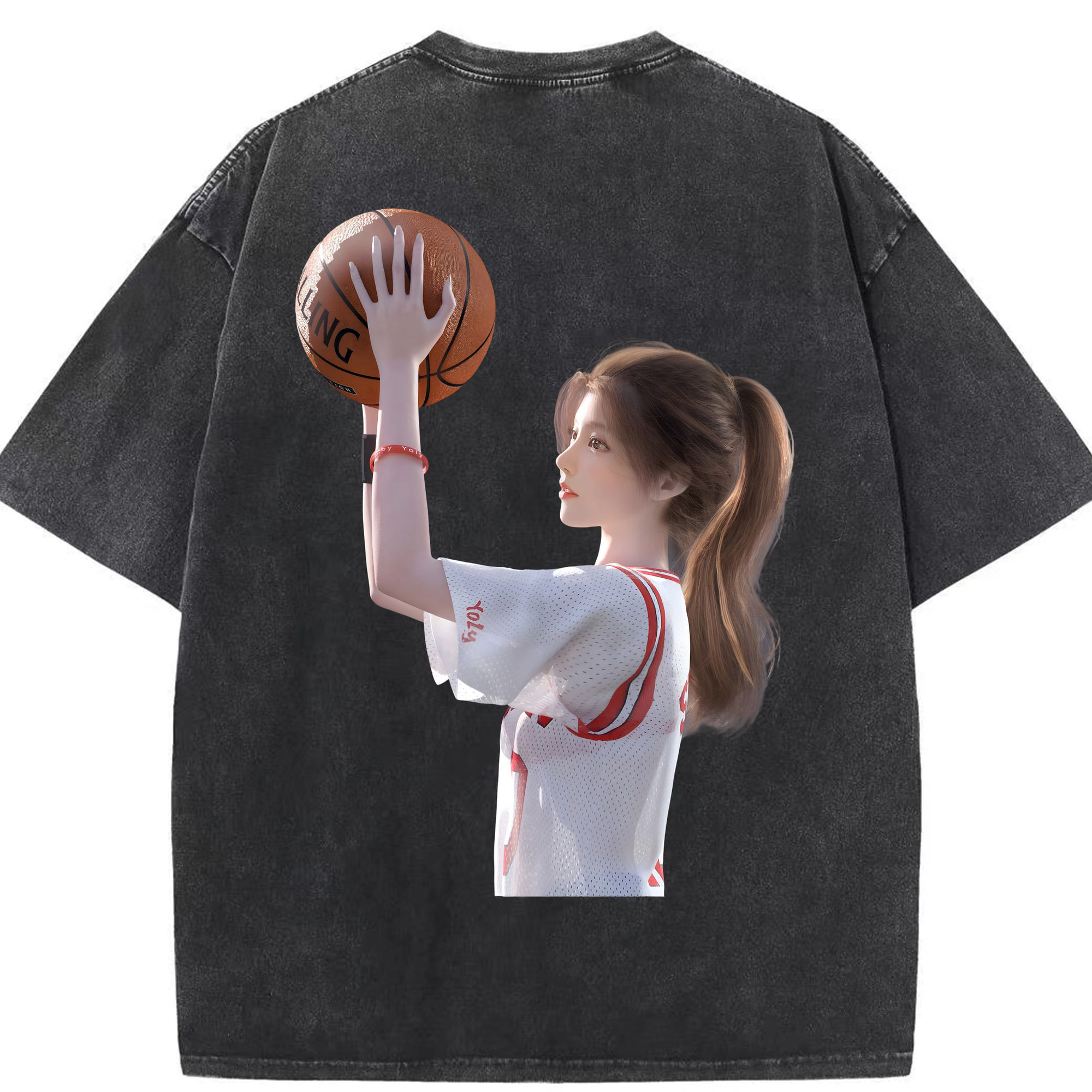 SLAM DUNK／スラムダンク 綿100% ヴィンテージ風 半袖Tシャツ（背面プリント）