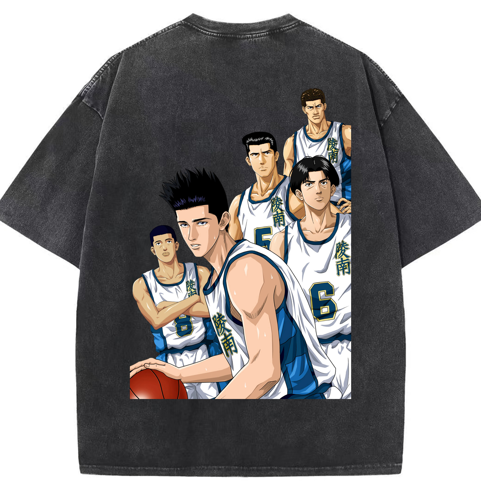 SLAM DUNK／スラムダンク 綿100% ヴィンテージ風 半袖Tシャツ（背面プリント）