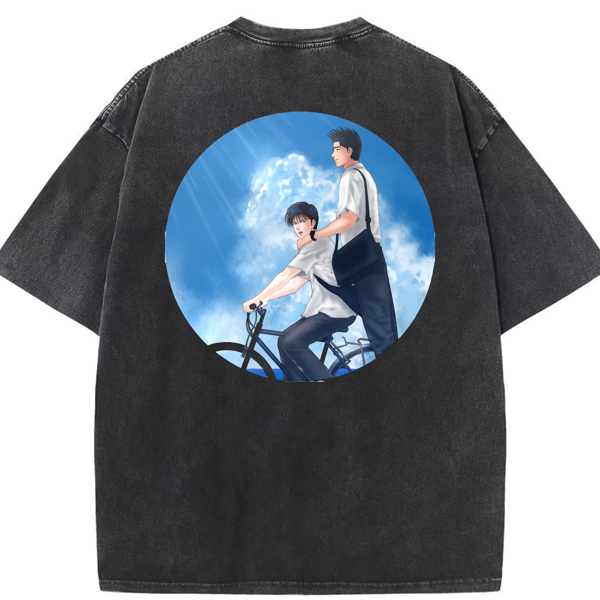 SLAM DUNK／スラムダンク 綿100% ヴィンテージ風 半袖Tシャツ（背面プリント）
