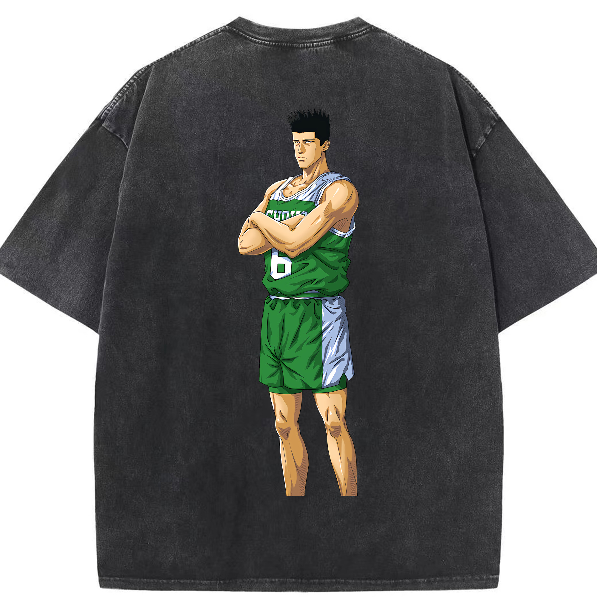 SLAM DUNK／スラムダンク 綿100% ヴィンテージ風 半袖Tシャツ（背面プリント）