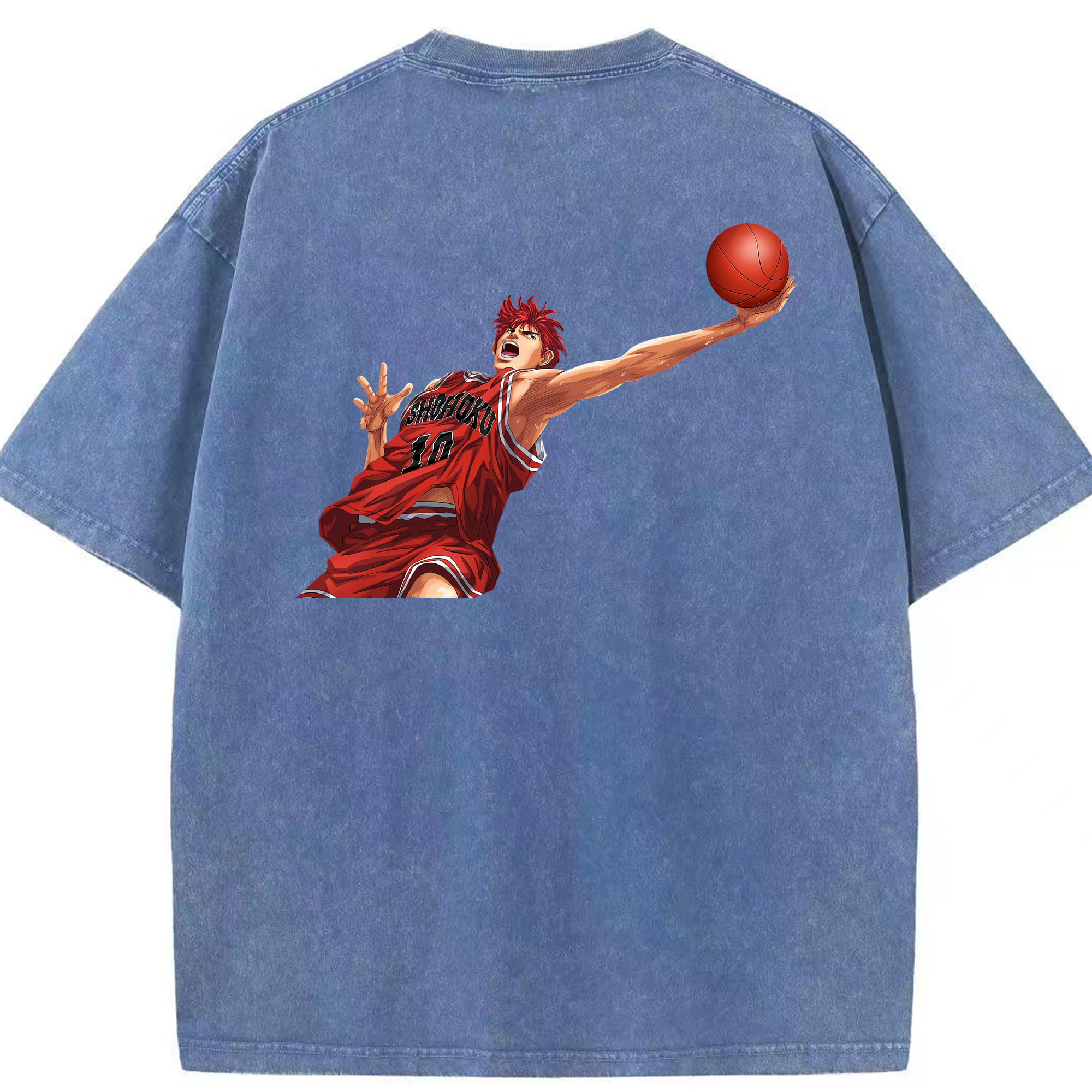 （画像用） SLAM DUNK／スラムダンク 綿100% ヴィンテージ風 半袖Tシャツ（背面プリント）