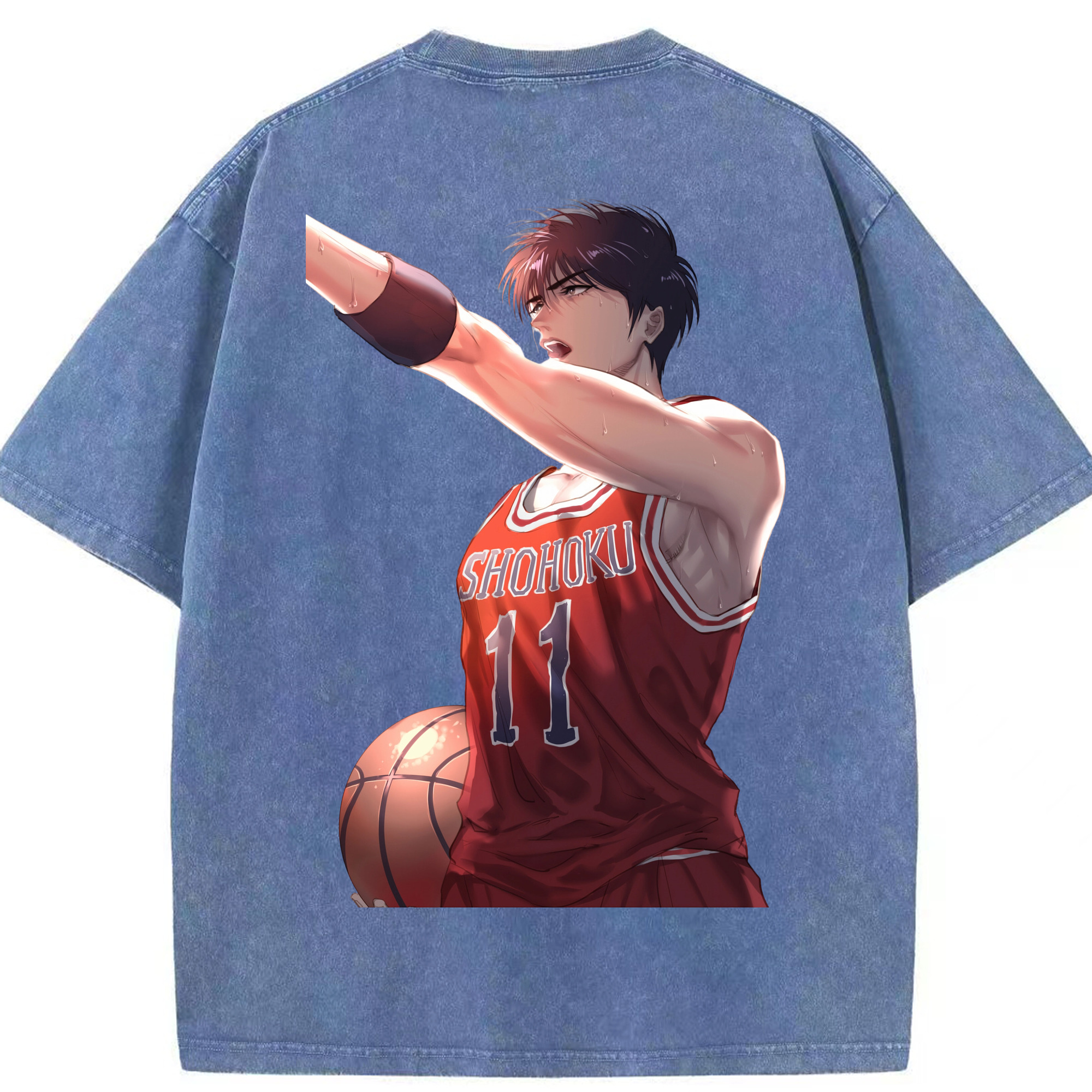 （画像用） SLAM DUNK／スラムダンク 綿100% ヴィンテージ風 半袖Tシャツ（背面プリント）