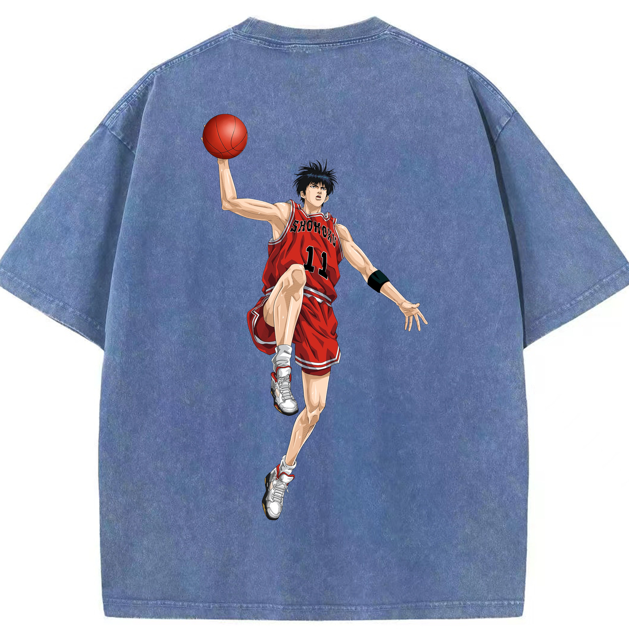 （画像用） SLAM DUNK／スラムダンク 綿100% ヴィンテージ風 半袖Tシャツ（背面プリント）