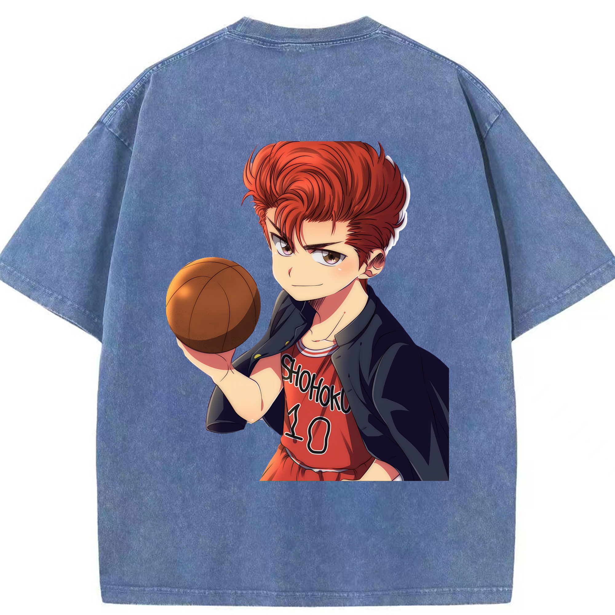 （画像用） SLAM DUNK／スラムダンク 綿100% ヴィンテージ風 半袖Tシャツ（背面プリント）