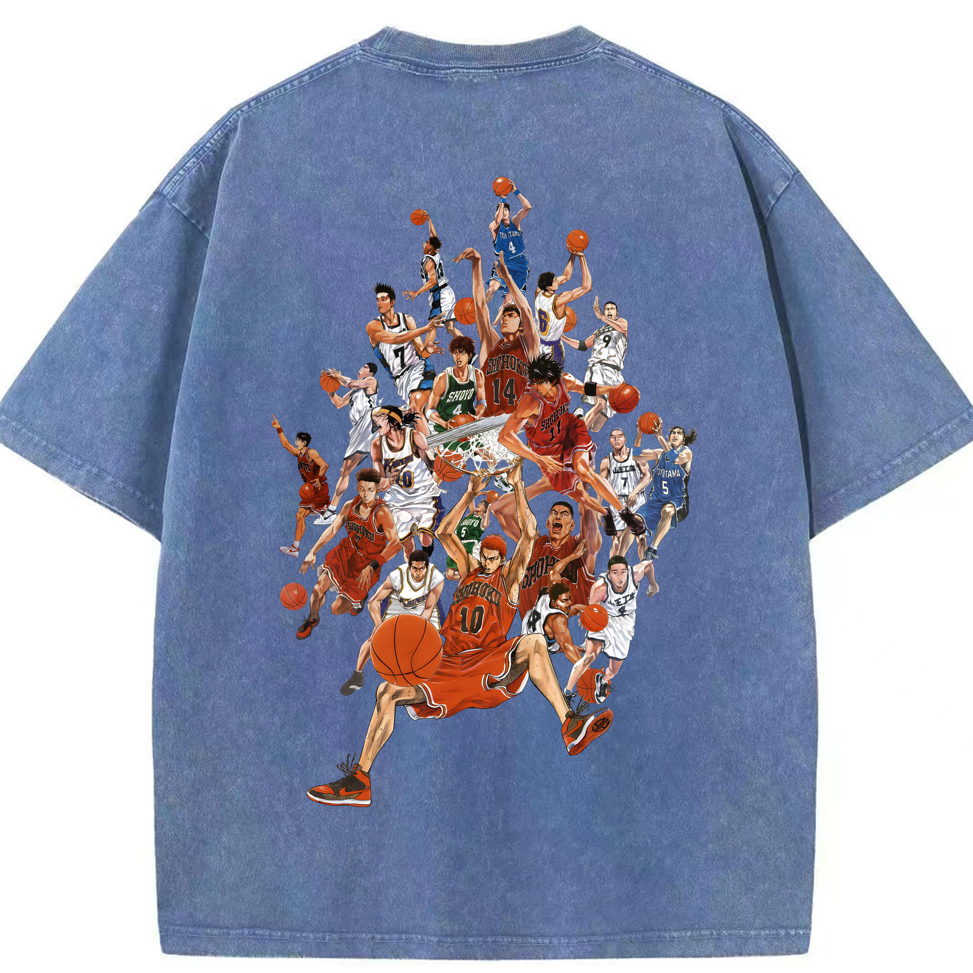 （画像用） SLAM DUNK／スラムダンク 綿100% ヴィンテージ風 半袖Tシャツ（背面プリント）