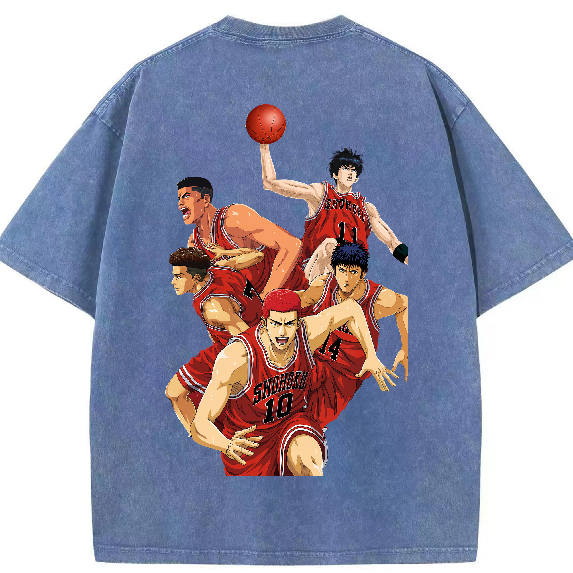 （画像用） SLAM DUNK／スラムダンク 綿100% ヴィンテージ風 半袖Tシャツ（背面プリント）
