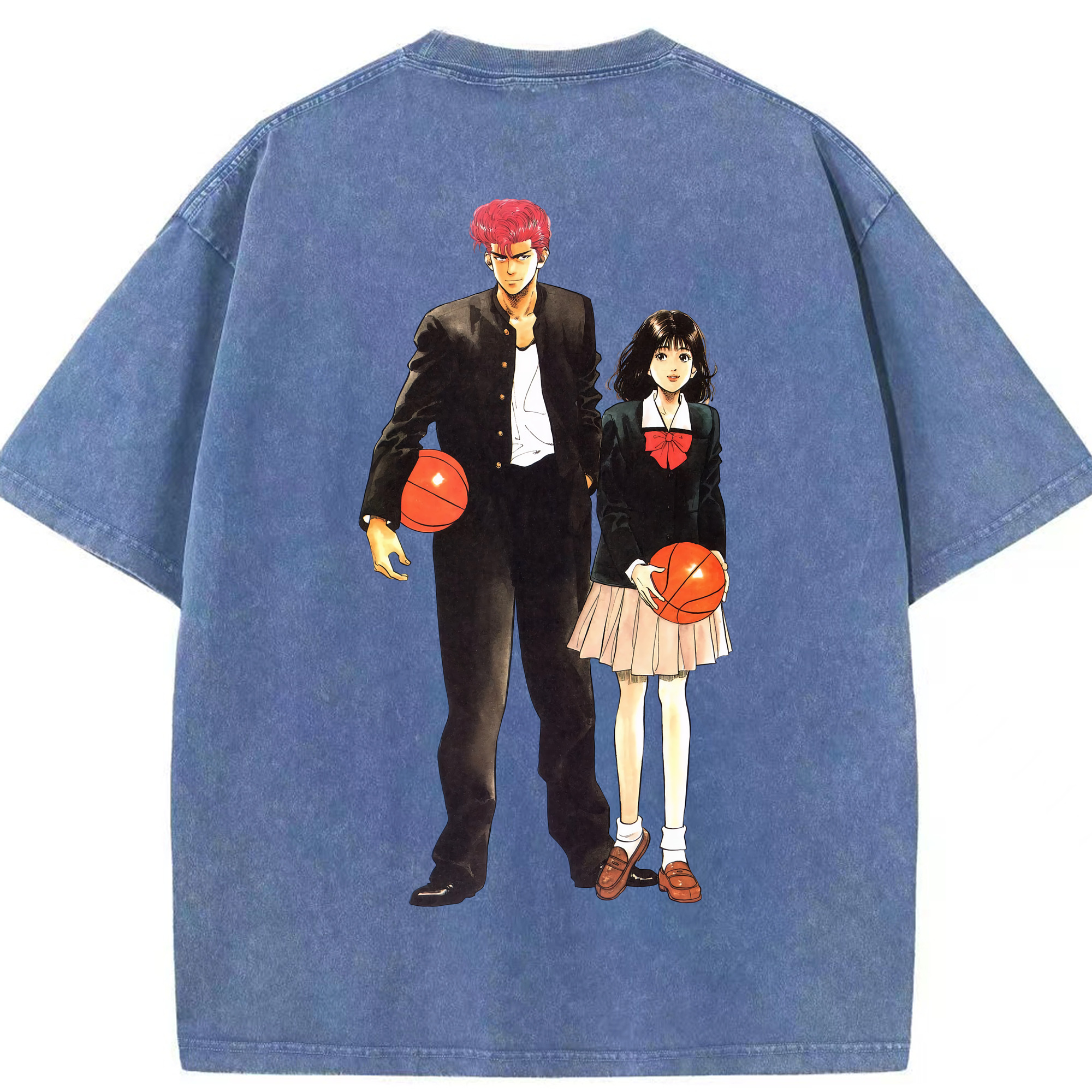 （画像用） SLAM DUNK／スラムダンク 綿100% ヴィンテージ風 半袖Tシャツ（背面プリント）