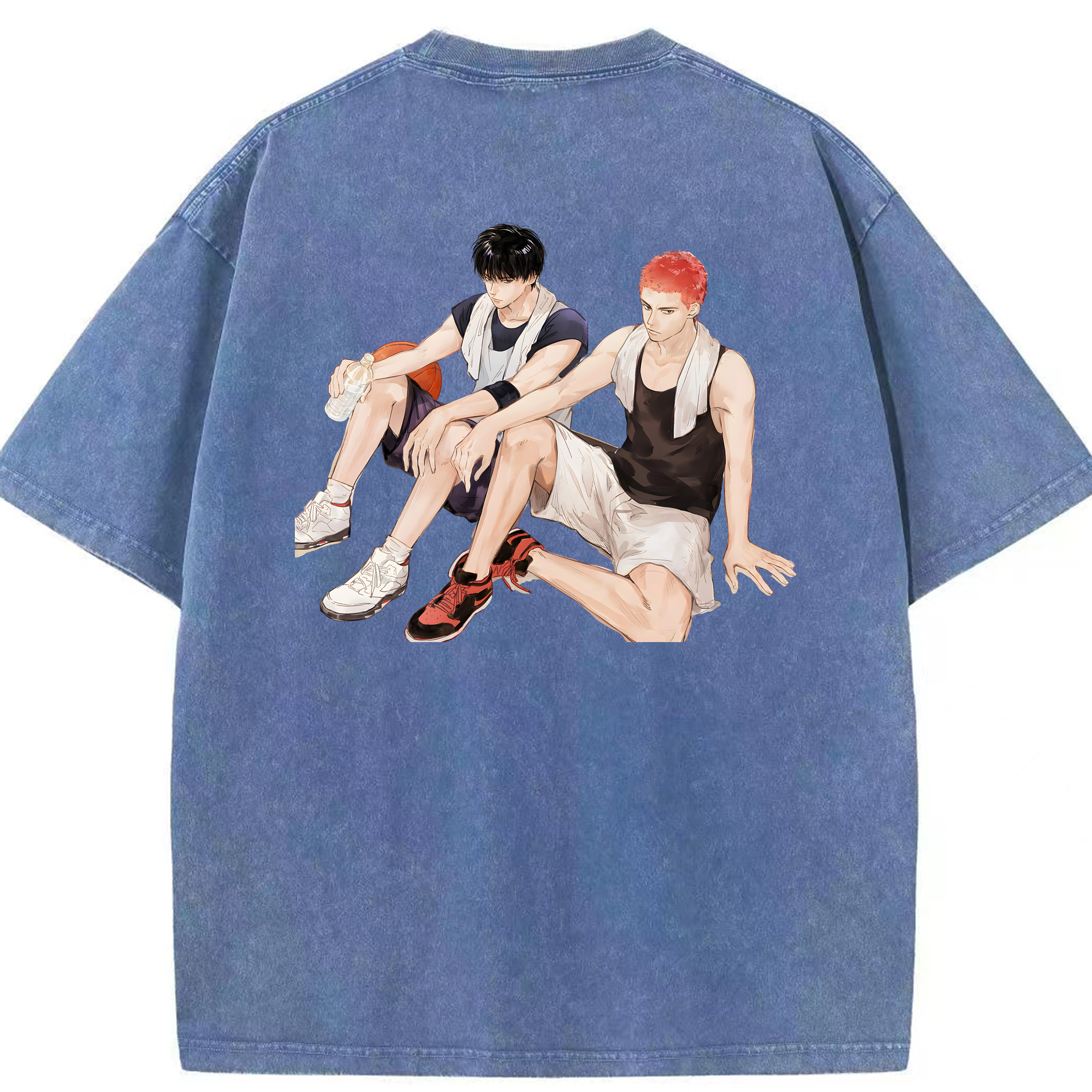 （画像用） SLAM DUNK／スラムダンク 綿100% ヴィンテージ風 半袖Tシャツ（背面プリント）