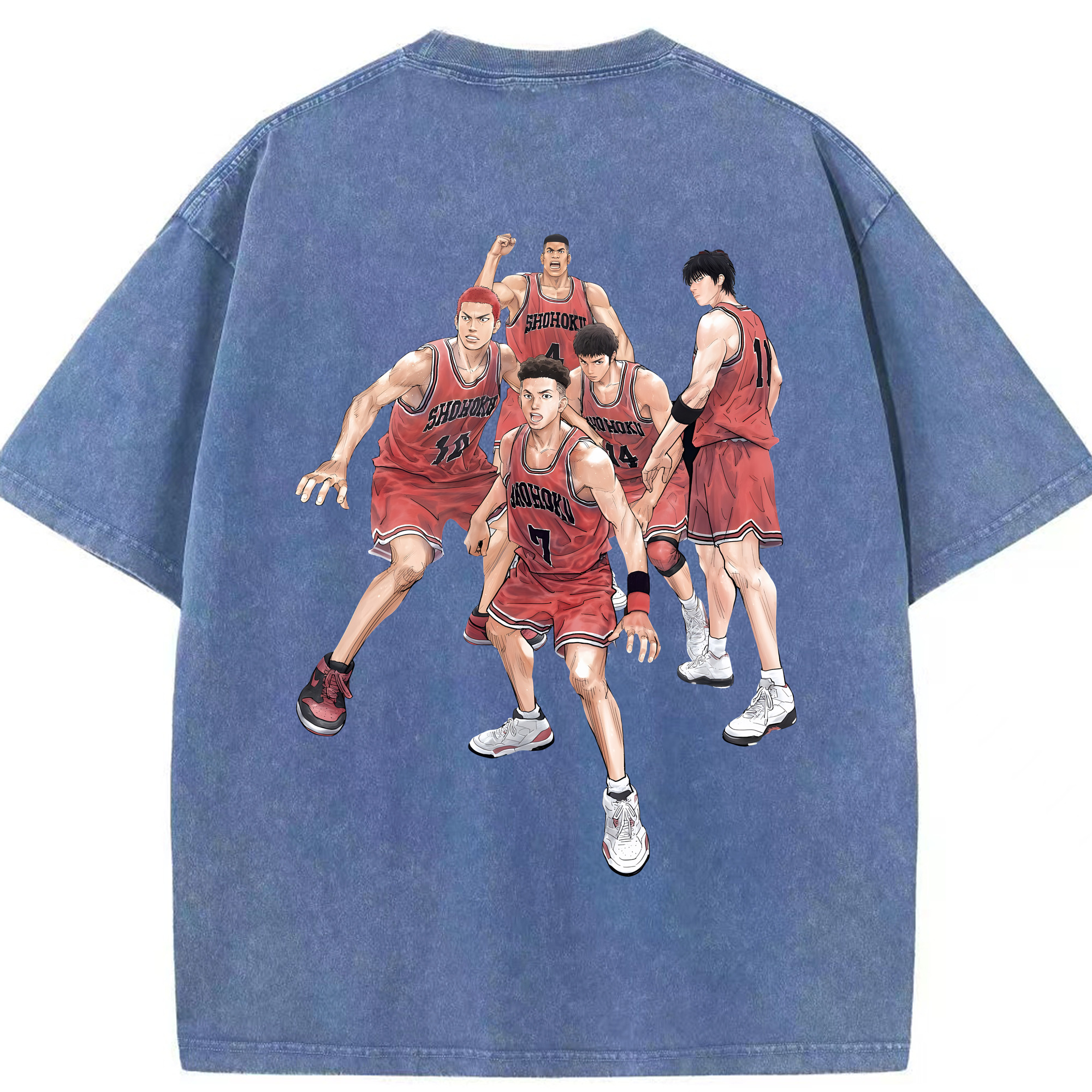 （画像用） SLAM DUNK／スラムダンク 綿100% ヴィンテージ風 半袖Tシャツ（背面プリント）