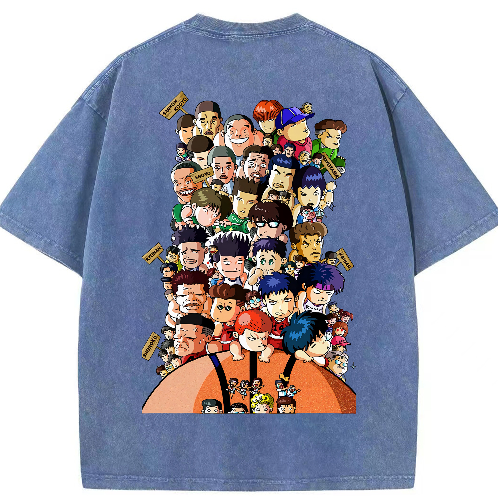 （画像用） SLAM DUNK／スラムダンク 綿100% ヴィンテージ風 半袖Tシャツ（背面プリント）