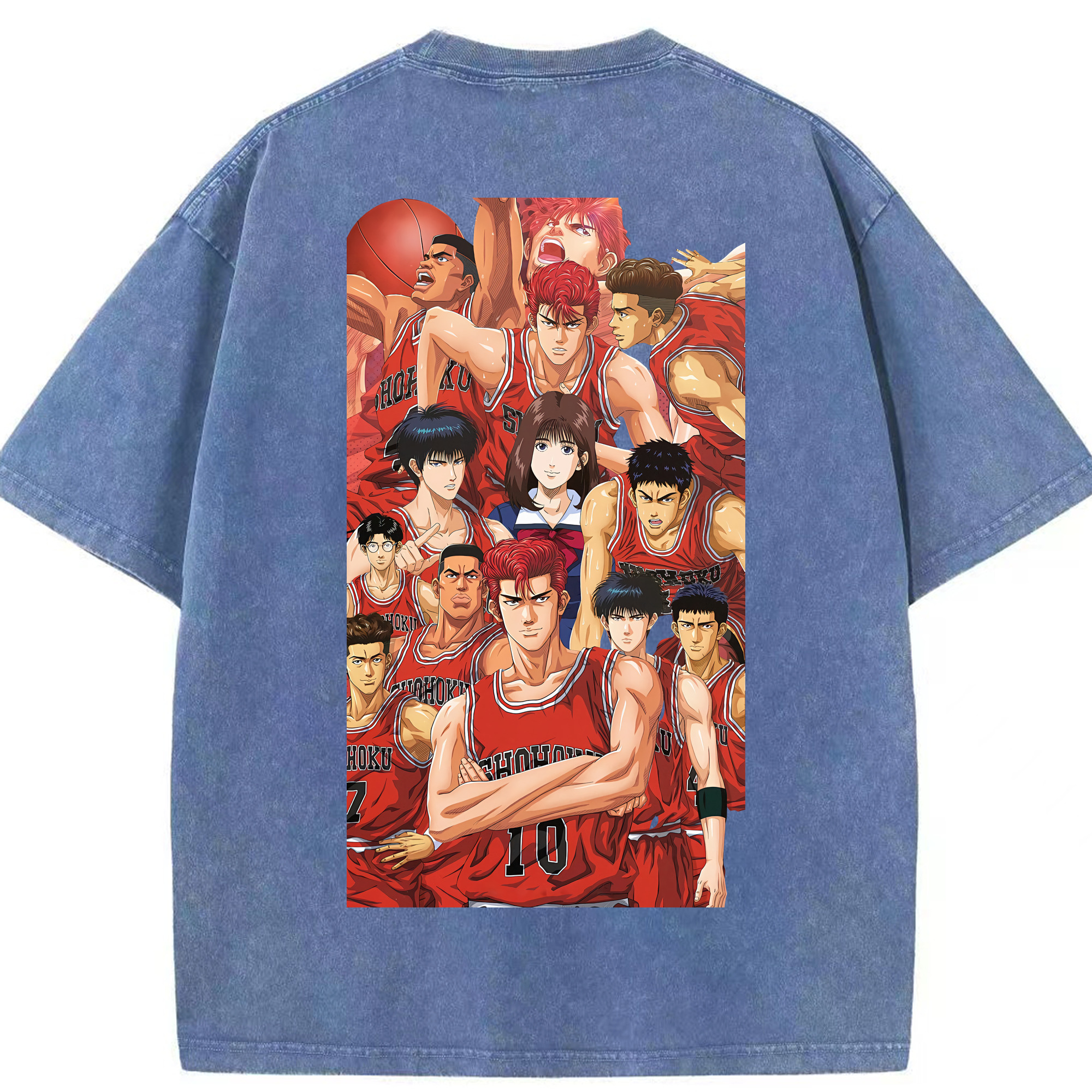 （画像用） SLAM DUNK／スラムダンク 綿100% ヴィンテージ風 半袖Tシャツ（背面プリント）
