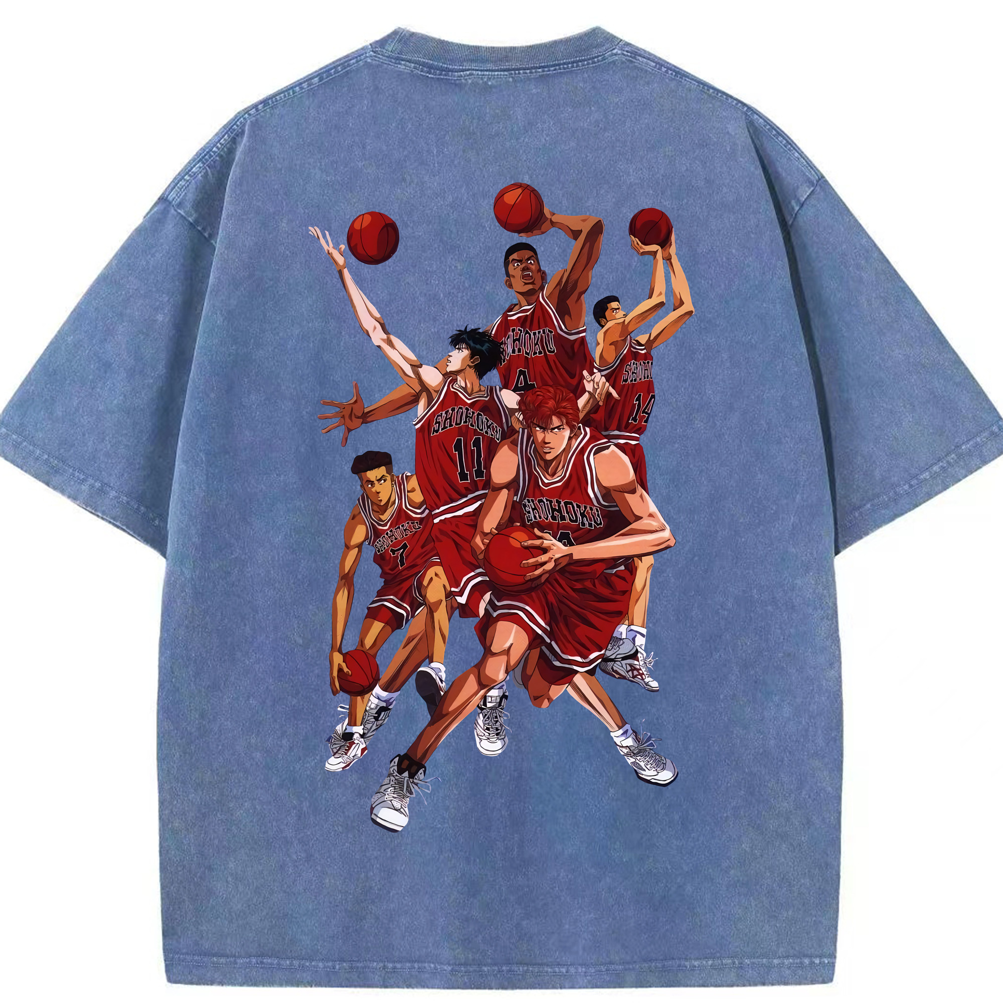 （画像用） SLAM DUNK／スラムダンク 綿100% ヴィンテージ風 半袖Tシャツ（背面プリント）