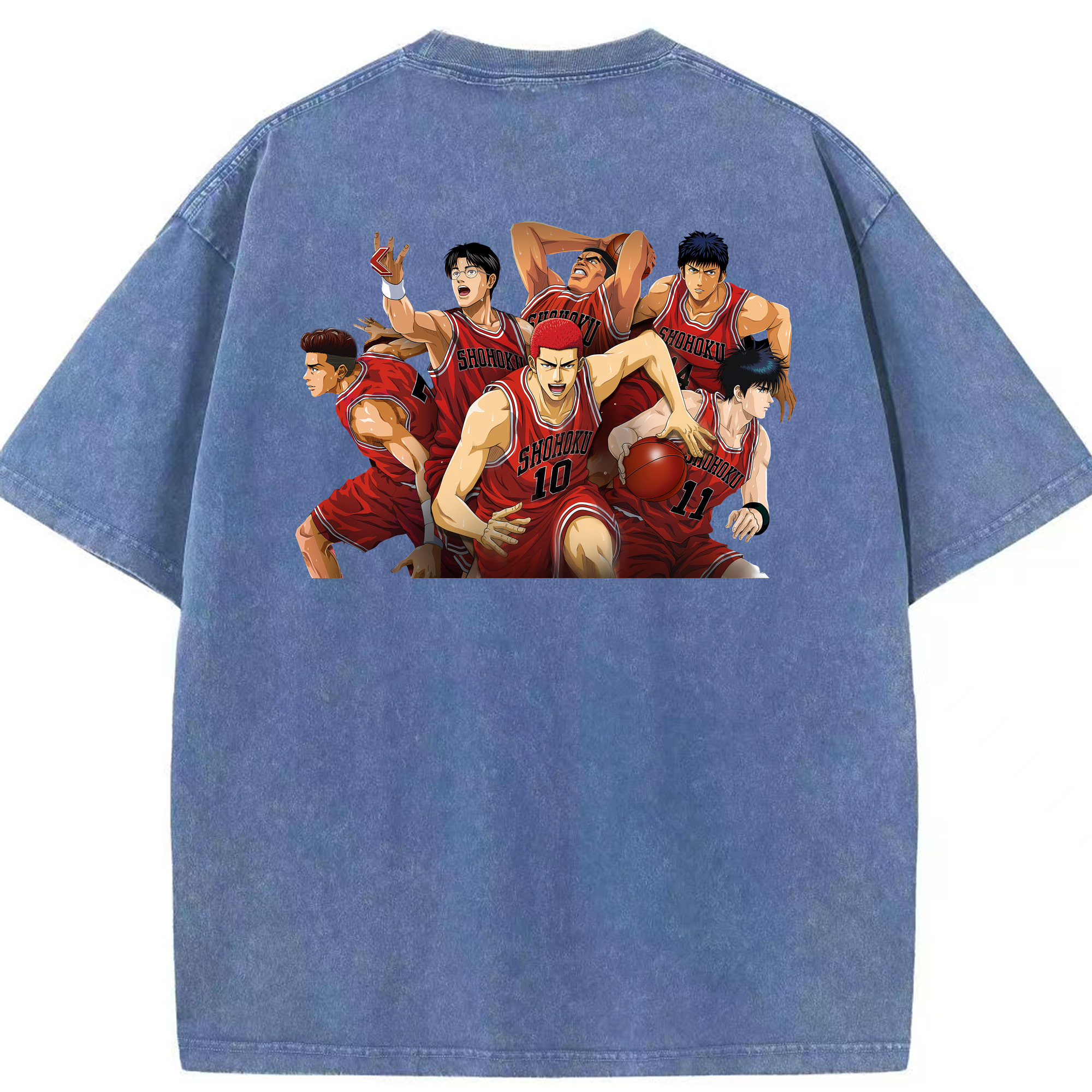 （画像用） SLAM DUNK／スラムダンク 綿100% ヴィンテージ風 半袖Tシャツ（背面プリント）