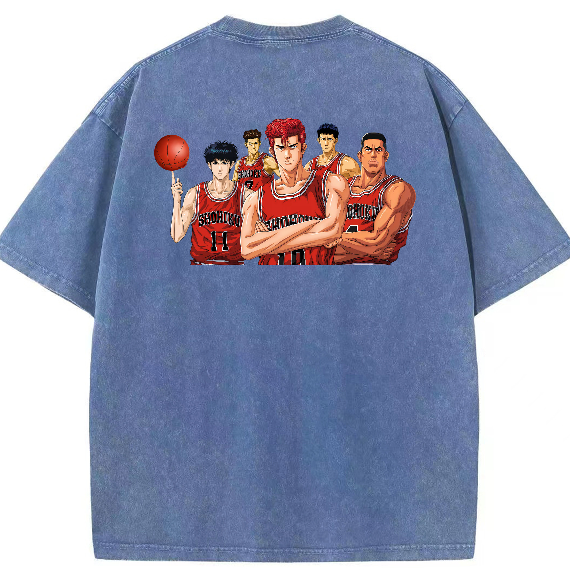 （画像用） SLAM DUNK／スラムダンク 綿100% ヴィンテージ風 半袖Tシャツ（背面プリント）
