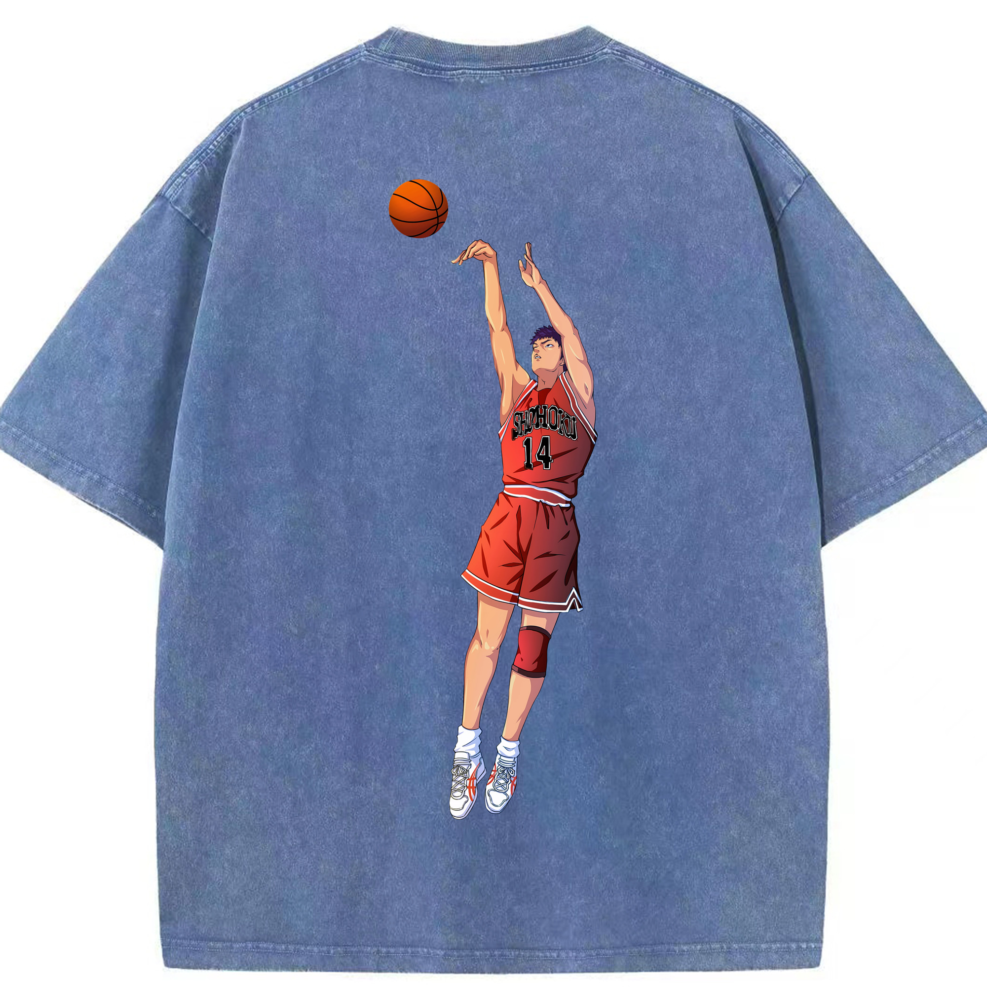 （画像用） SLAM DUNK／スラムダンク 綿100% ヴィンテージ風 半袖Tシャツ（背面プリント）