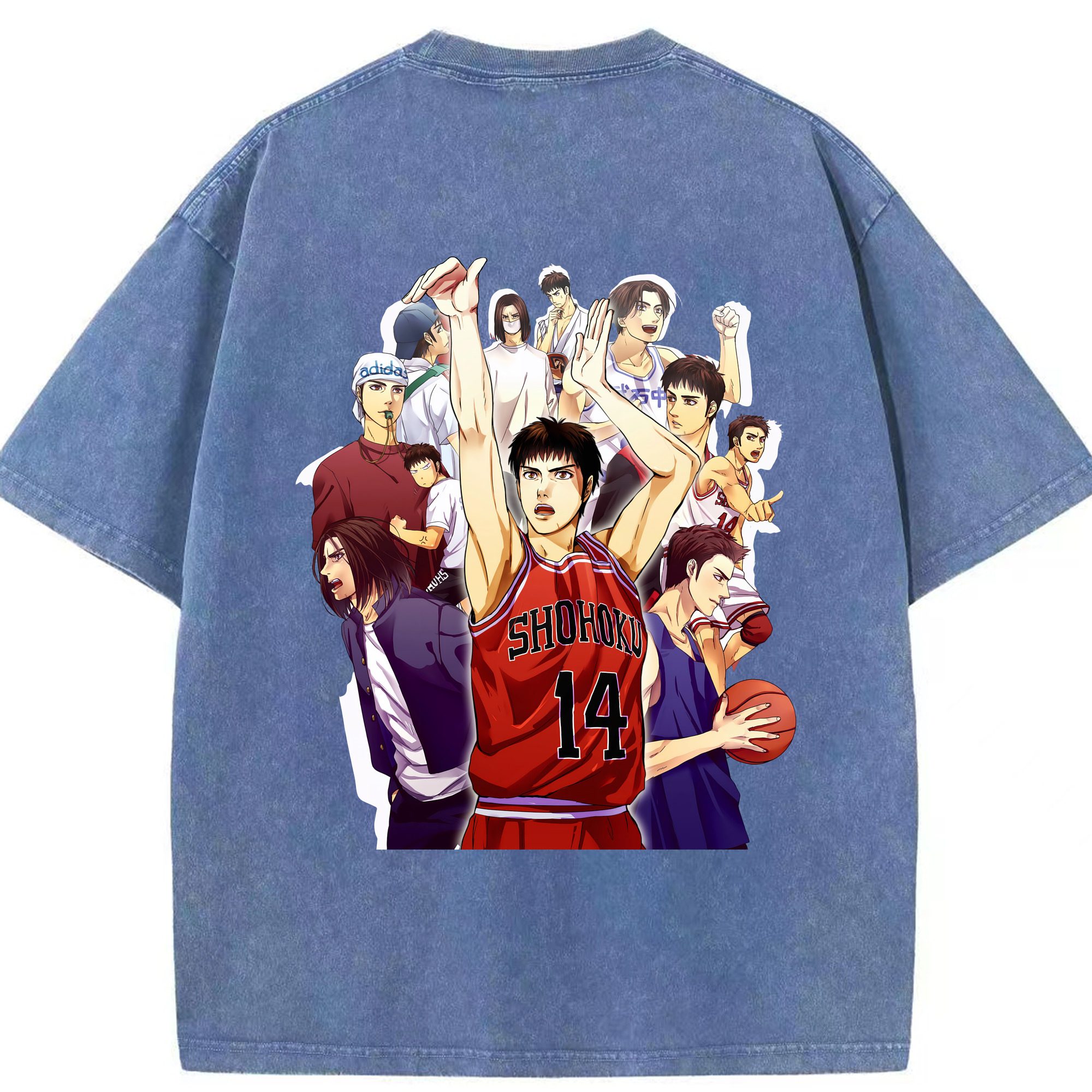 （画像用） SLAM DUNK／スラムダンク 綿100% ヴィンテージ風 半袖Tシャツ（背面プリント）