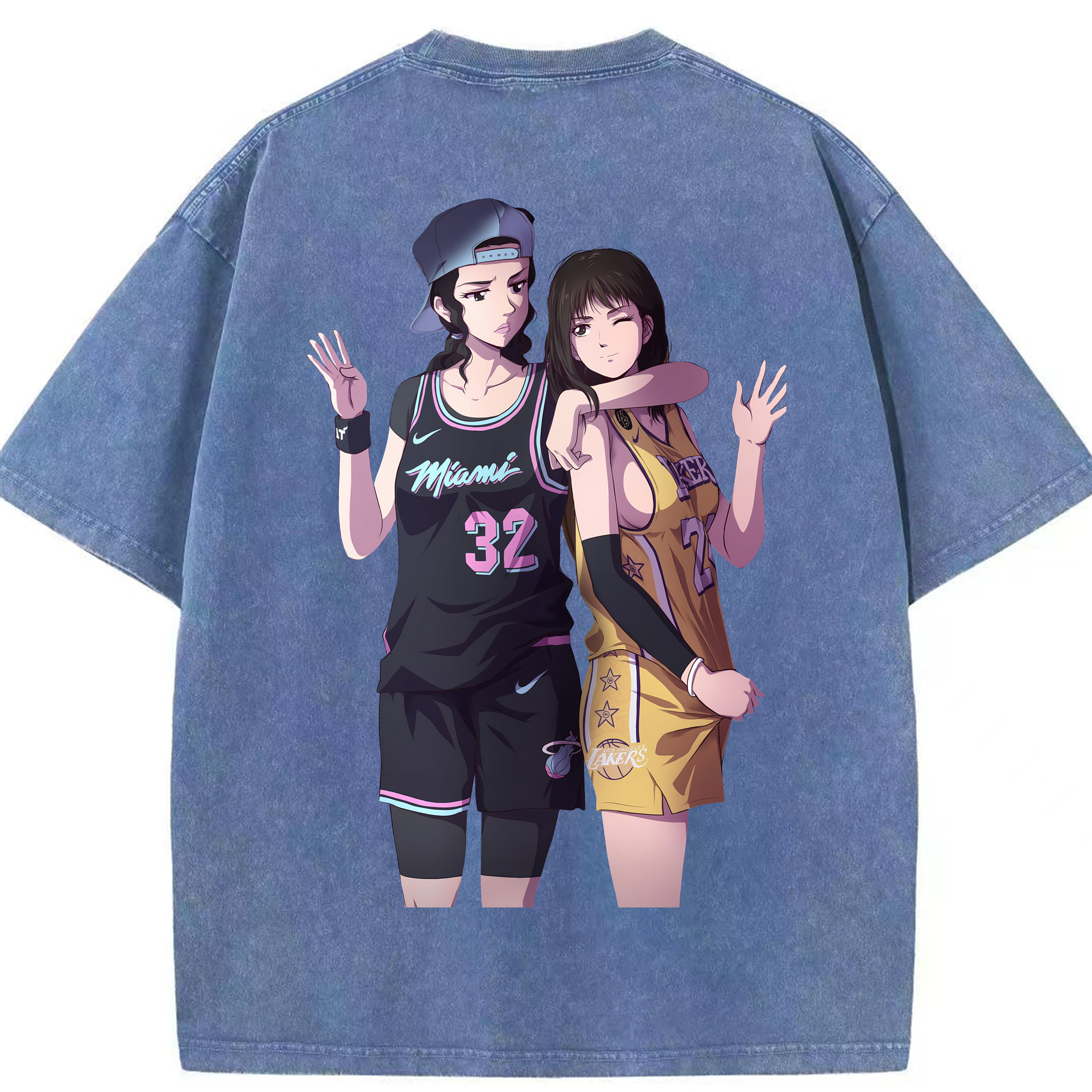 SLAM DUNK／スラムダンク 綿100% ヴィンテージ風 半袖Tシャツ（背面プリント）