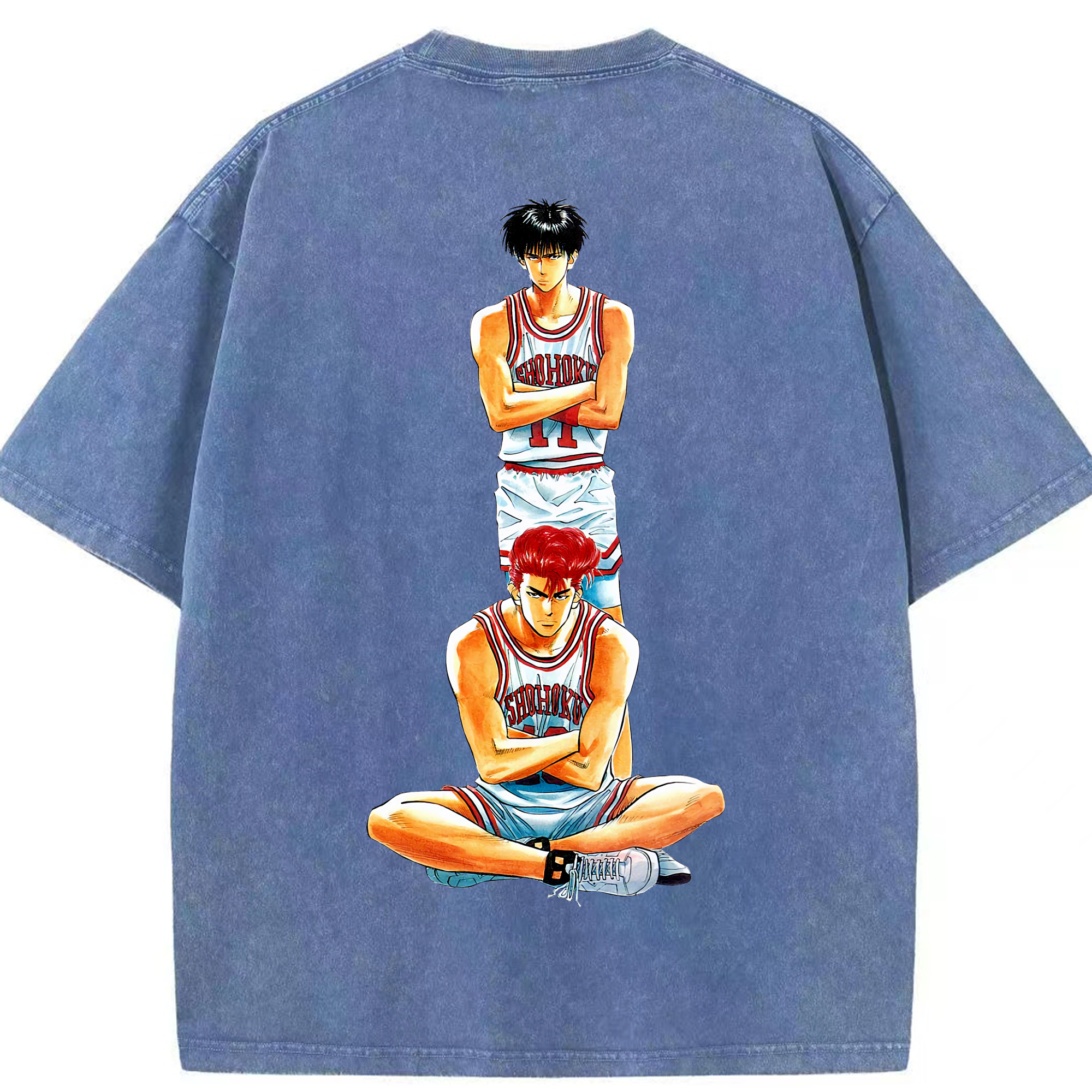 （画像用） SLAM DUNK／スラムダンク 綿100% ヴィンテージ風 半袖Tシャツ（背面プリント）