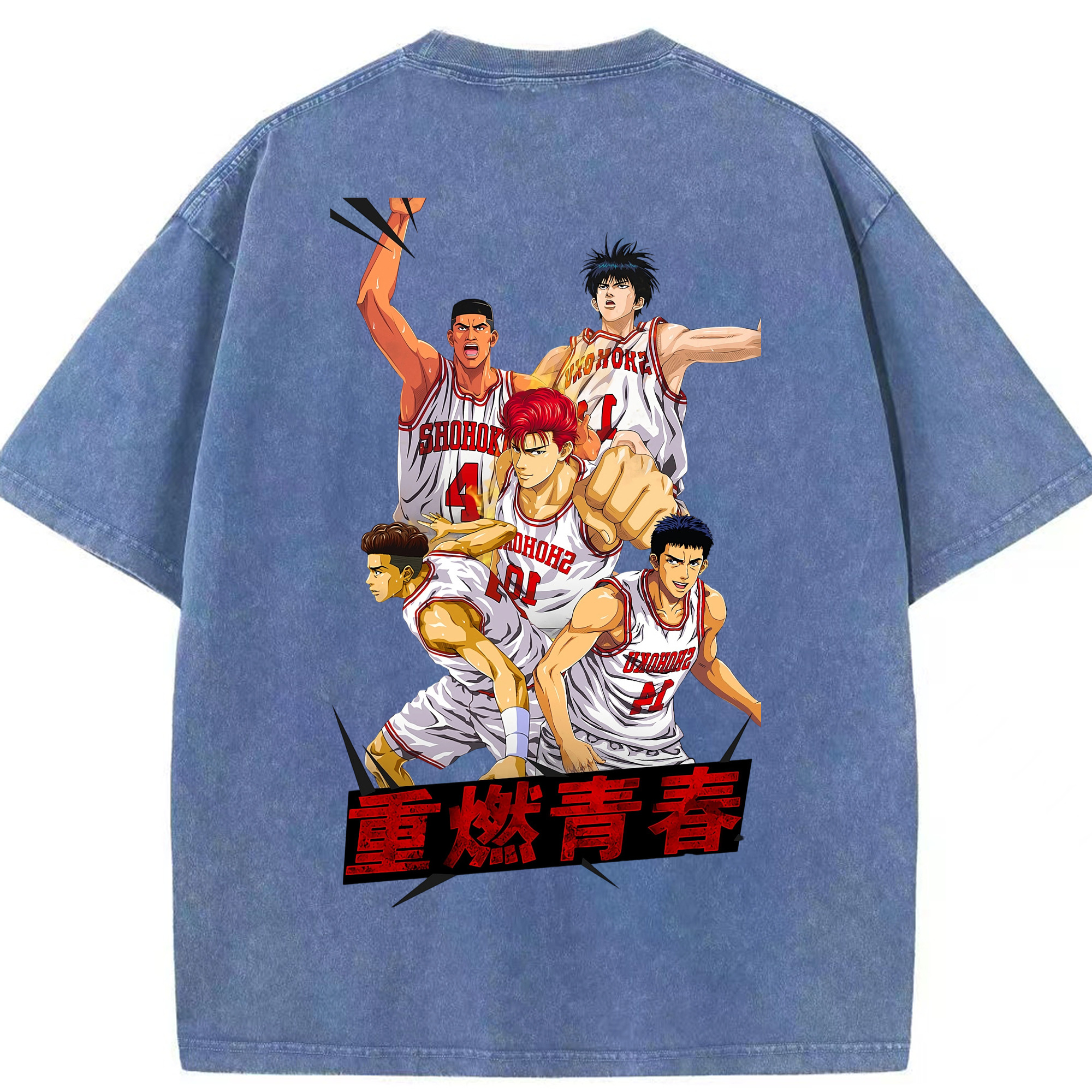 （画像用） SLAM DUNK／スラムダンク 綿100% ヴィンテージ風 半袖Tシャツ（背面プリント）