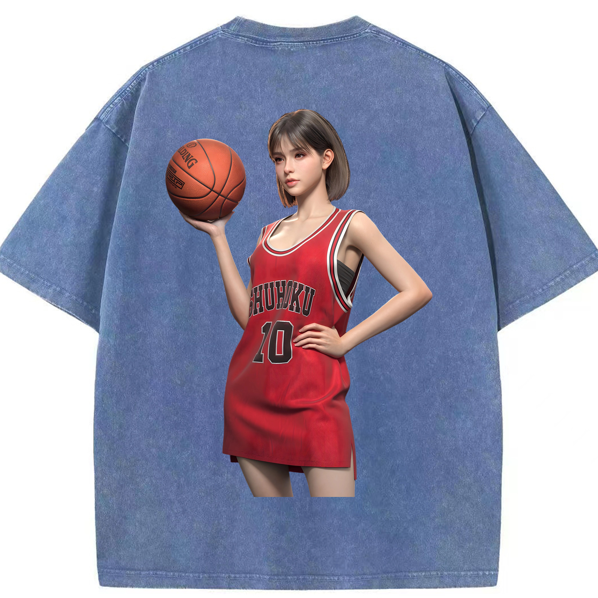 SLAM DUNK／スラムダンク 綿100% ヴィンテージ風 半袖Tシャツ（背面プリント）