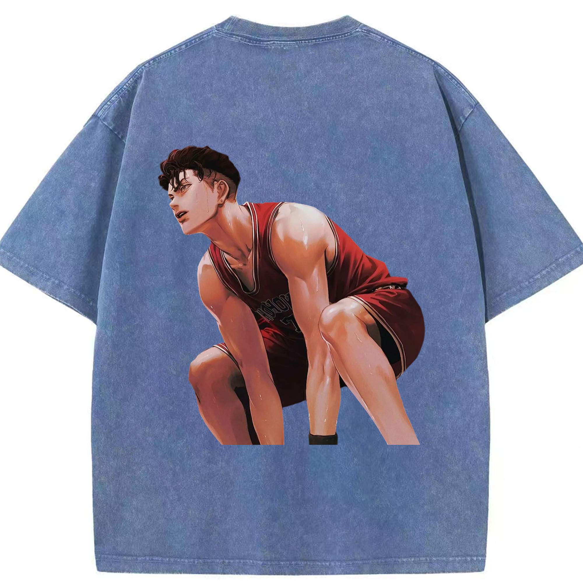 SLAM DUNK／スラムダンク 綿100% ヴィンテージ風 半袖Tシャツ（背面プリント）