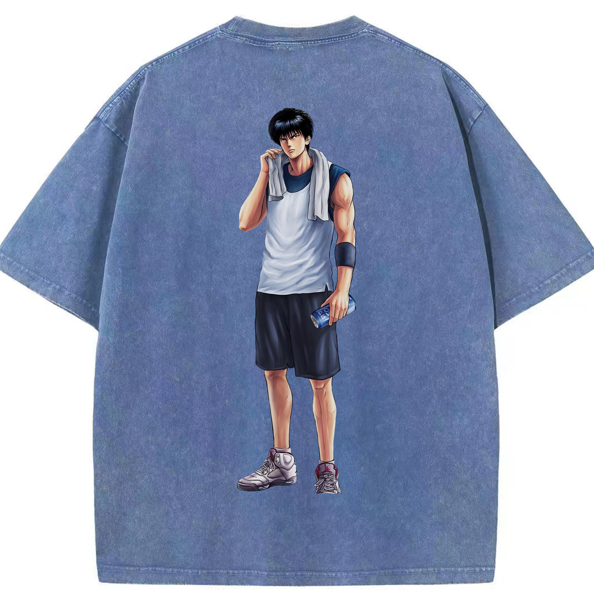 SLAM DUNK／スラムダンク 綿100% ヴィンテージ風 半袖Tシャツ（背面プリント）