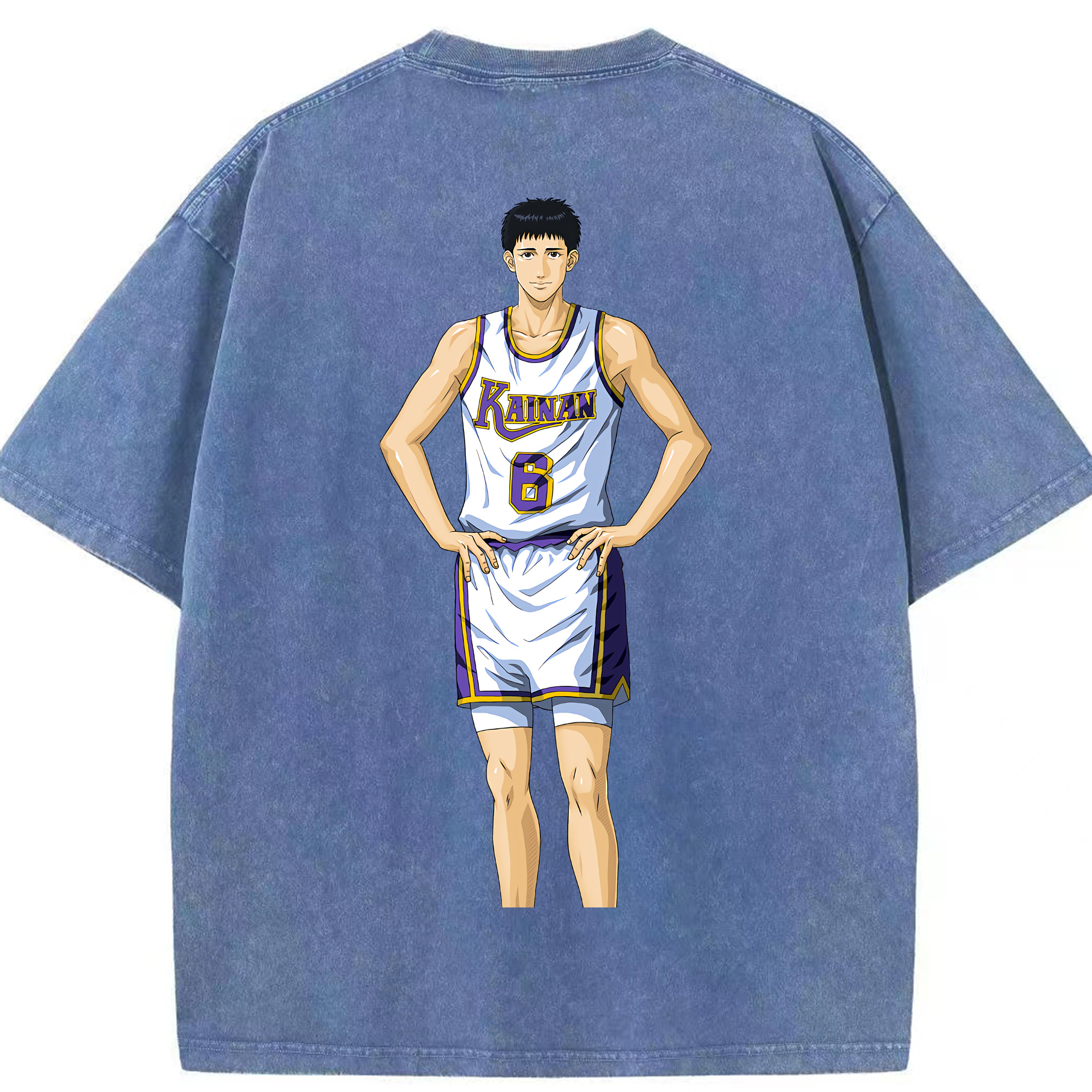 SLAM DUNK／スラムダンク 綿100% ヴィンテージ風 半袖Tシャツ（背面プリント）