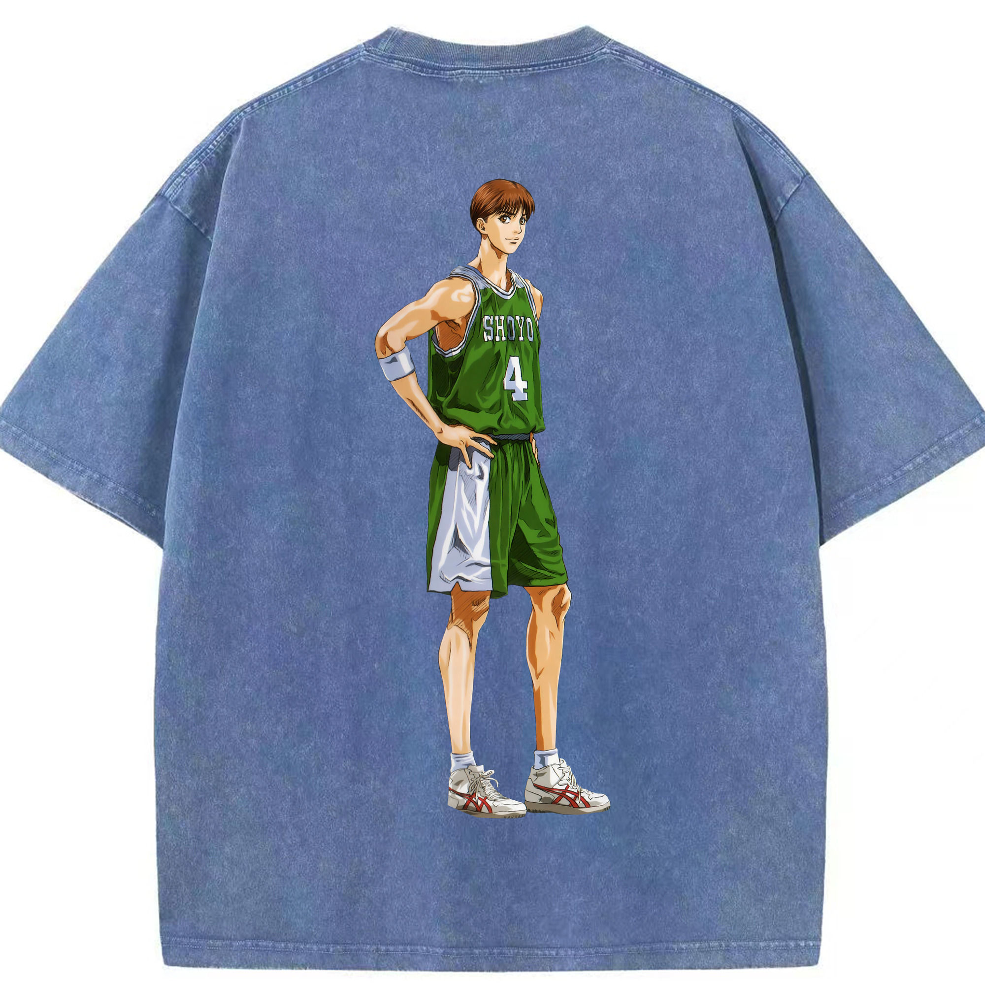 SLAM DUNK／スラムダンク 綿100% ヴィンテージ風 半袖Tシャツ（背面プリント）
