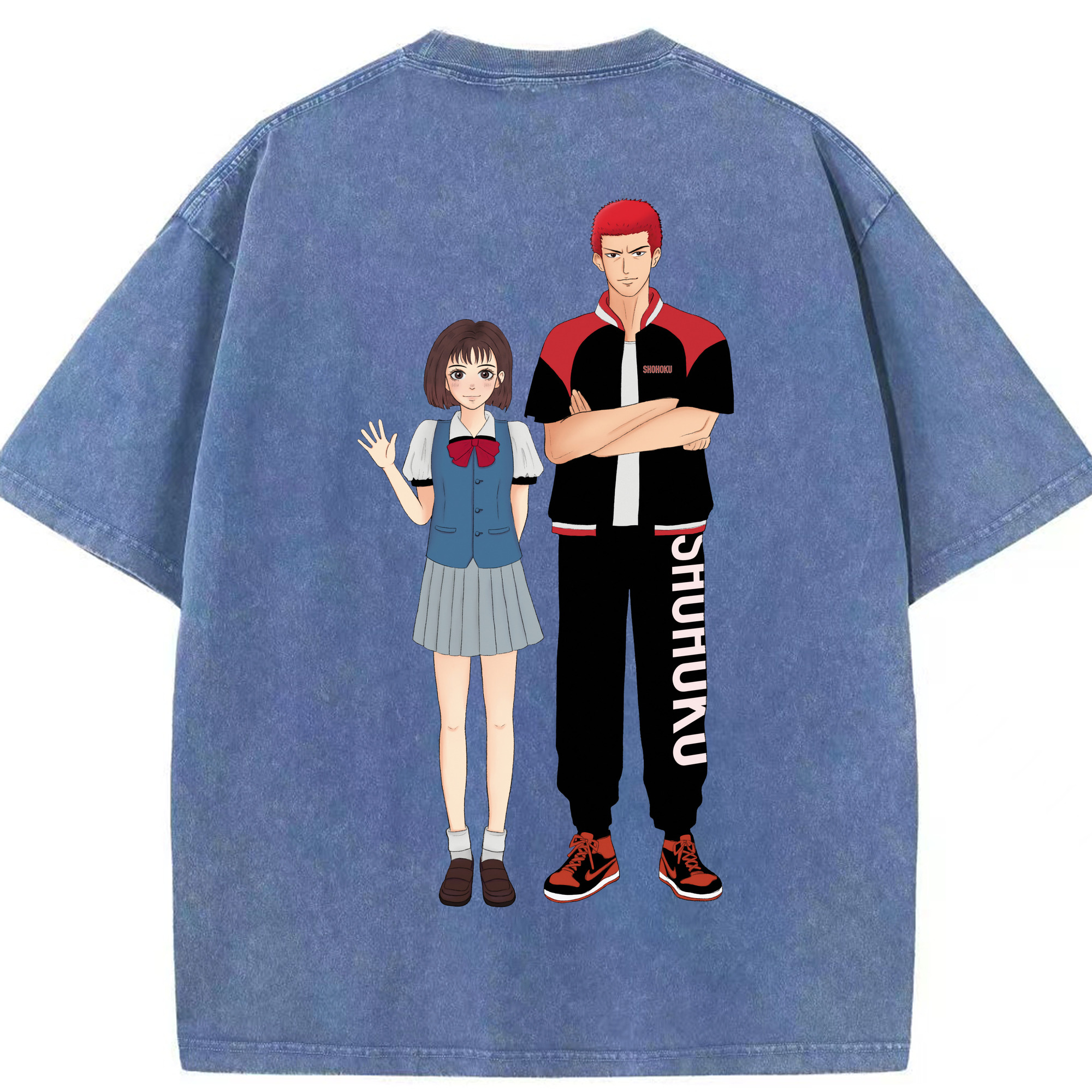 （画像用） SLAM DUNK／スラムダンク 綿100% ヴィンテージ風 半袖Tシャツ（背面プリント）