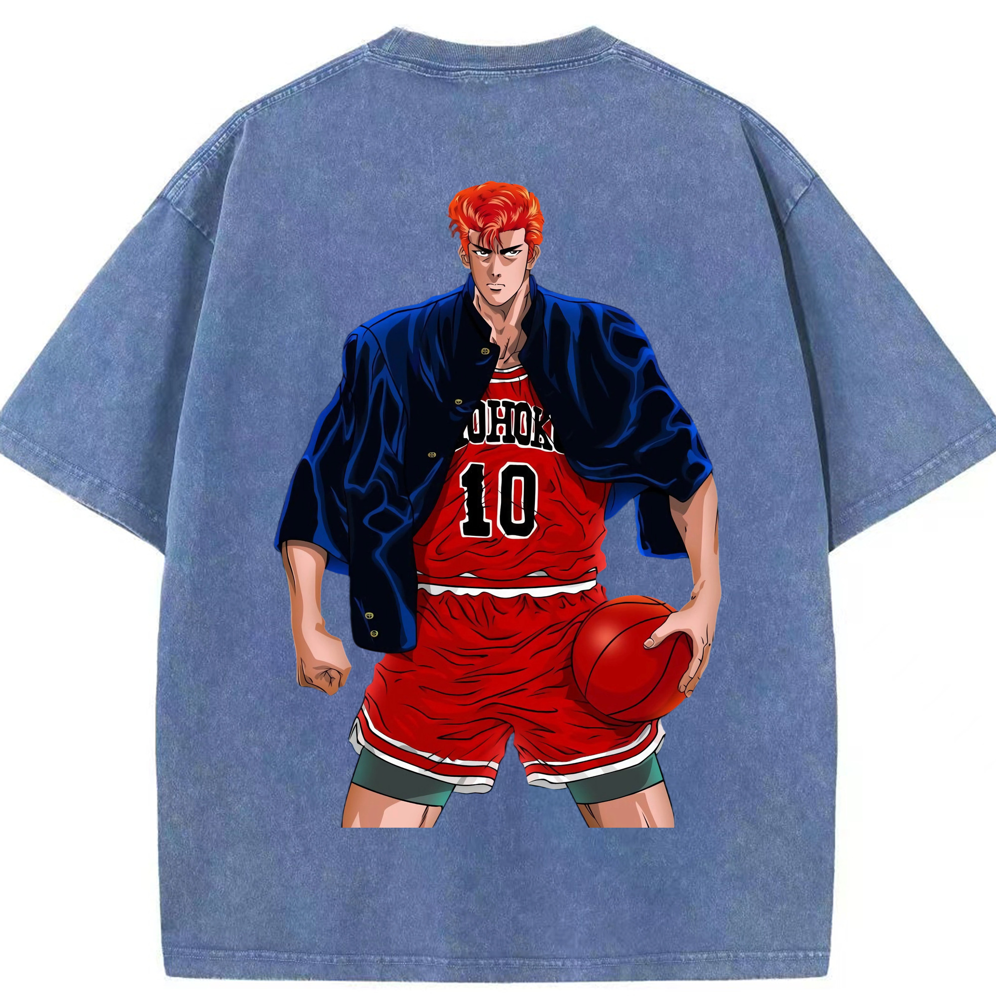 （画像用） SLAM DUNK／スラムダンク 綿100% ヴィンテージ風 半袖Tシャツ（背面プリント）