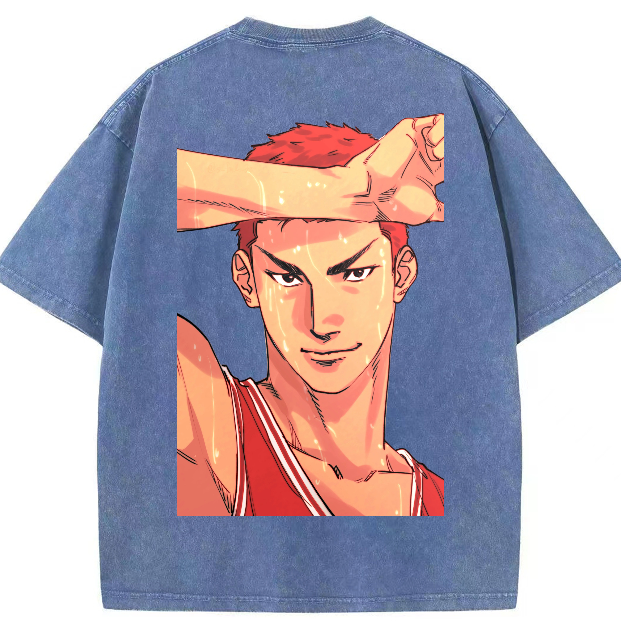 （画像用） SLAM DUNK／スラムダンク 綿100% ヴィンテージ風 半袖Tシャツ（背面プリント）
