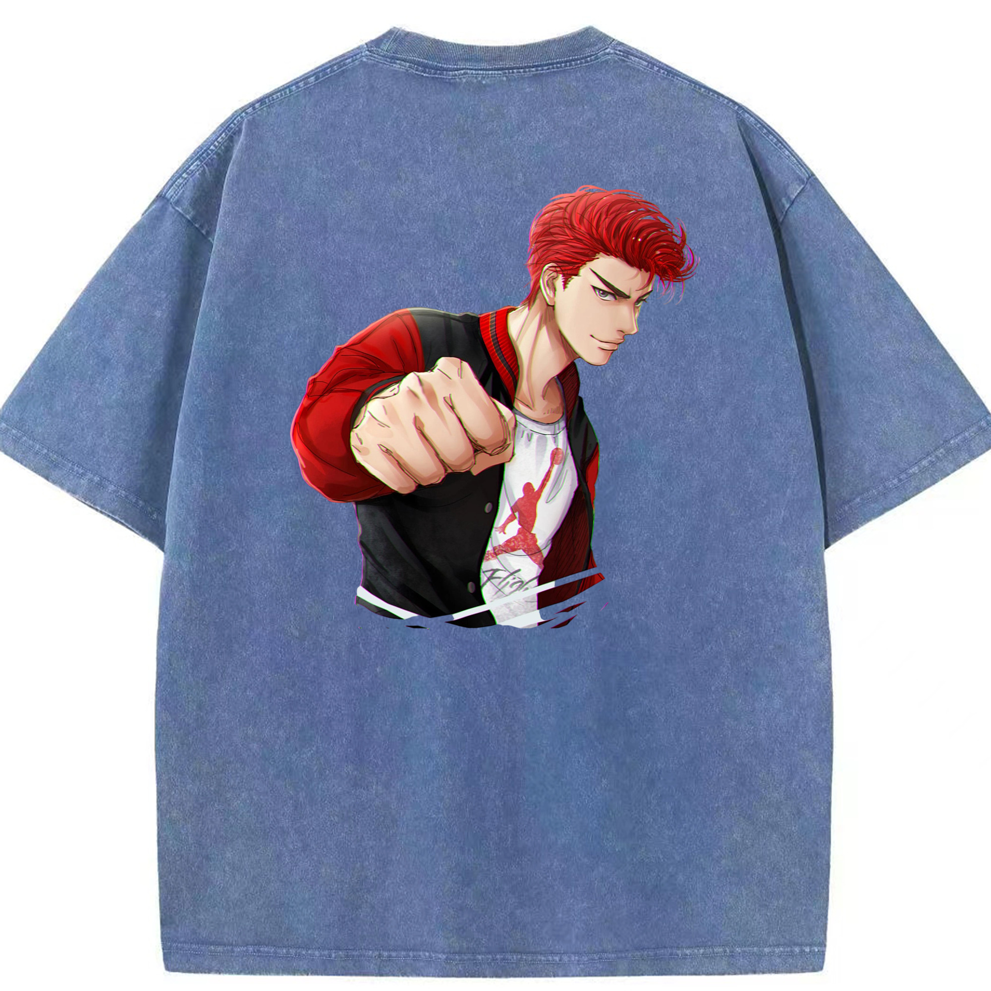 （画像用） SLAM DUNK／スラムダンク 綿100% ヴィンテージ風 半袖Tシャツ（背面プリント）