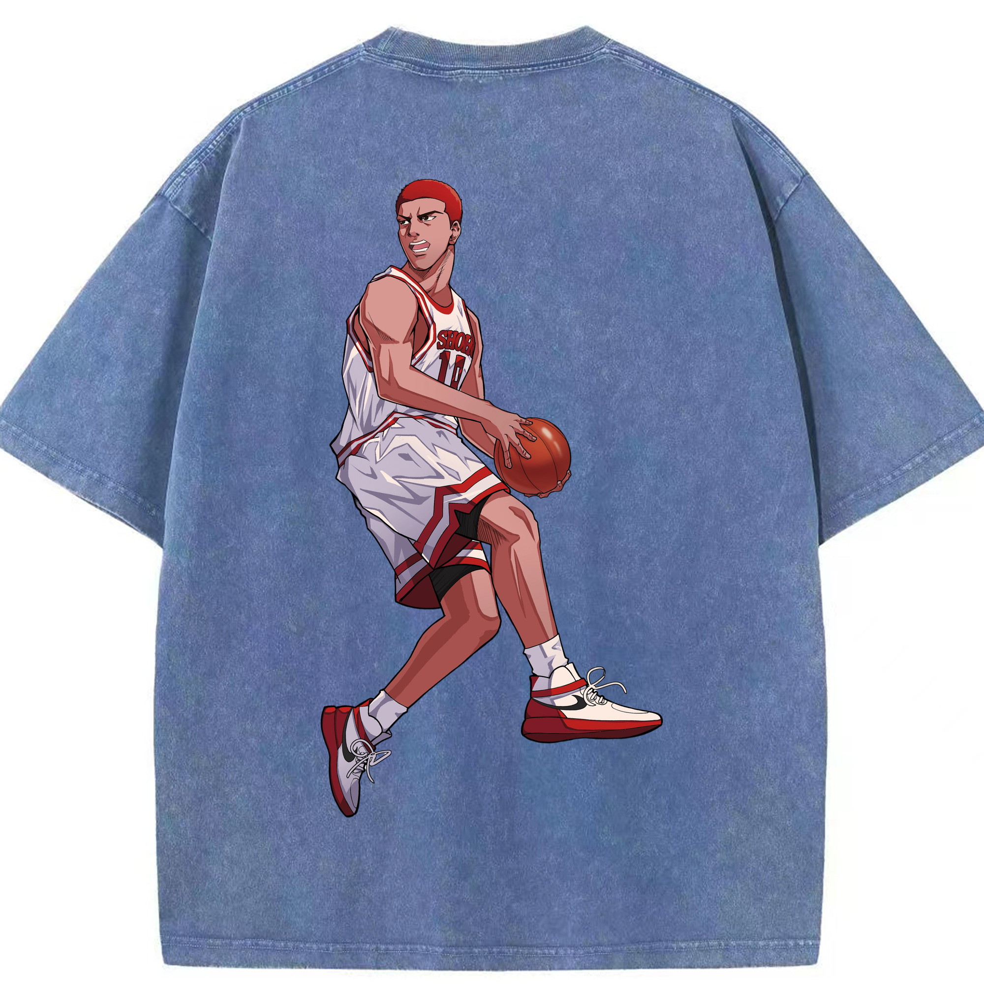 （画像用） SLAM DUNK／スラムダンク 綿100% ヴィンテージ風 半袖Tシャツ（背面プリント）