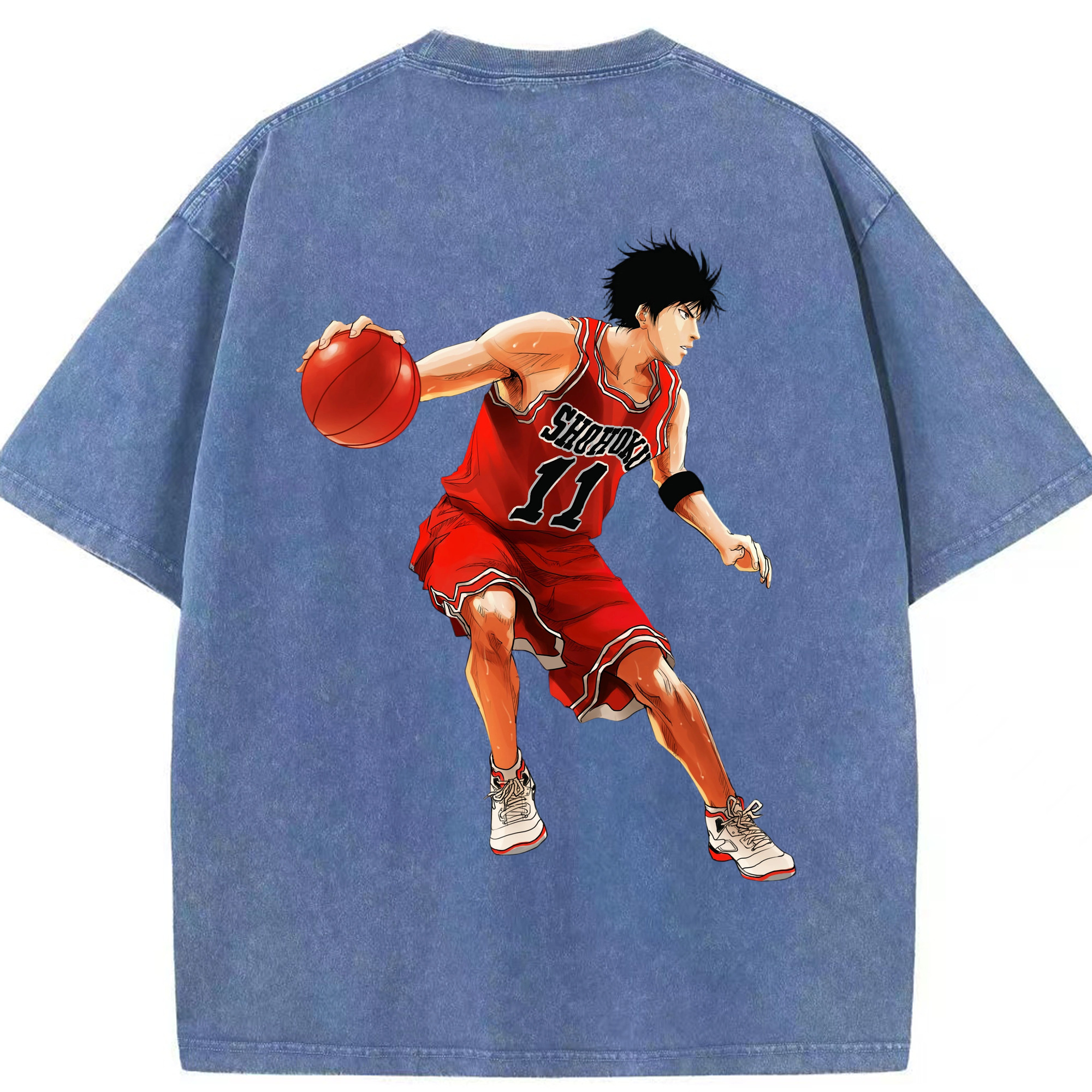 （画像用） SLAM DUNK／スラムダンク 綿100% ヴィンテージ風 半袖Tシャツ（背面プリント）