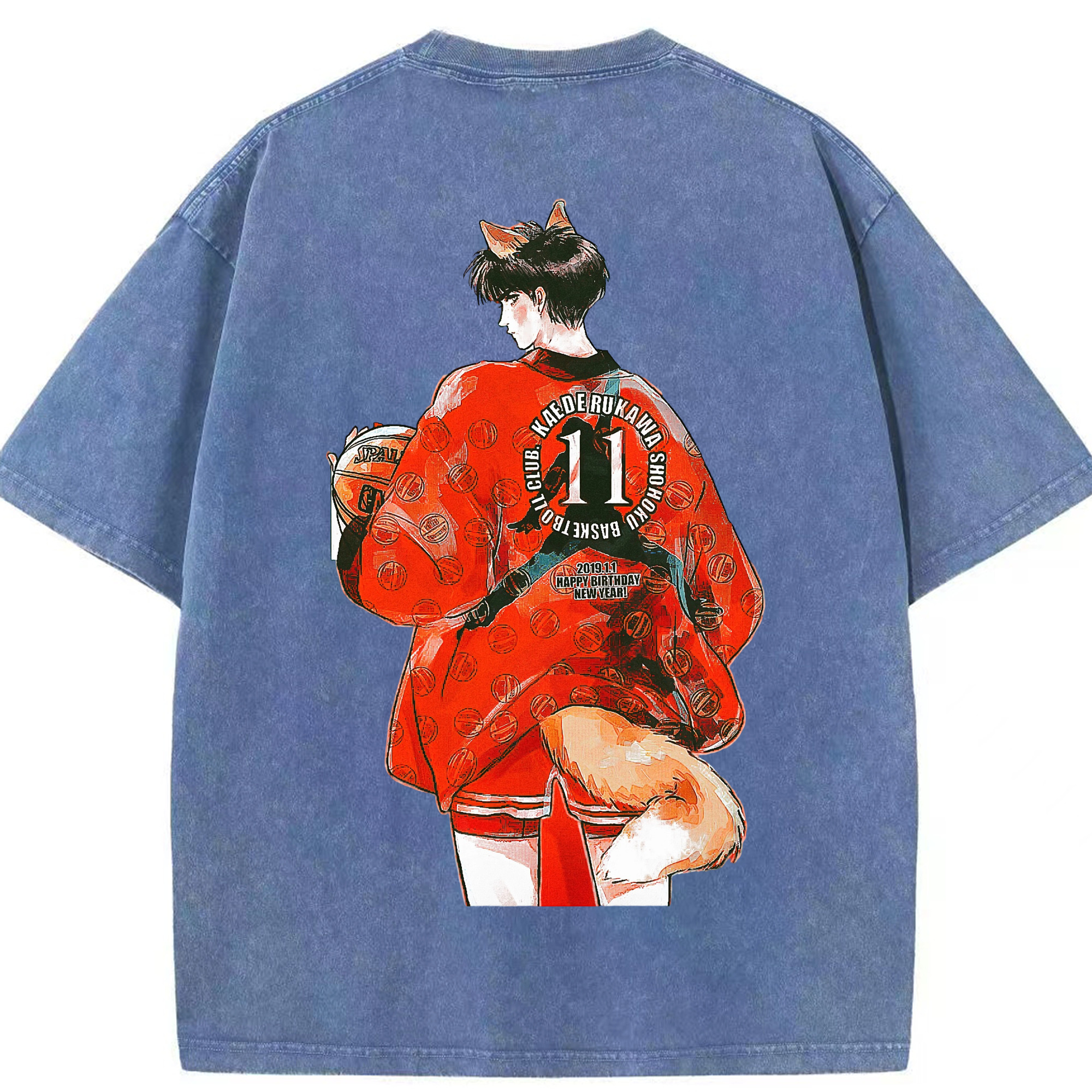 （画像用） SLAM DUNK／スラムダンク 綿100% ヴィンテージ風 半袖Tシャツ（背面プリント）