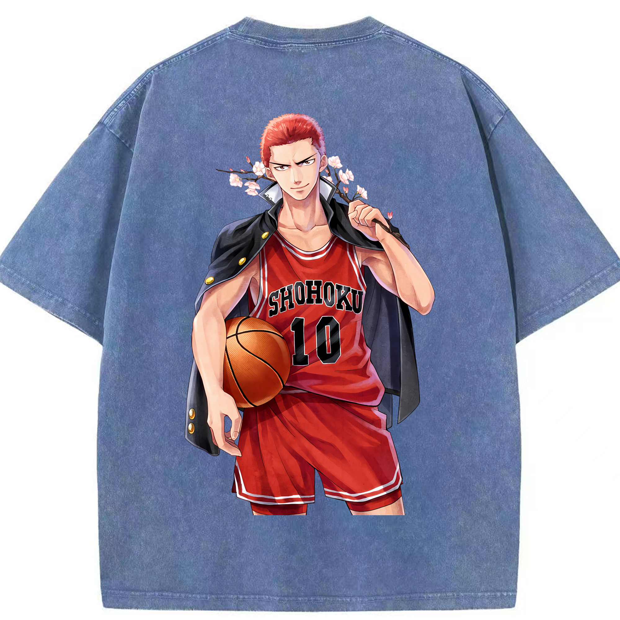（画像用） SLAM DUNK／スラムダンク 綿100% ヴィンテージ風 半袖Tシャツ（背面プリント）