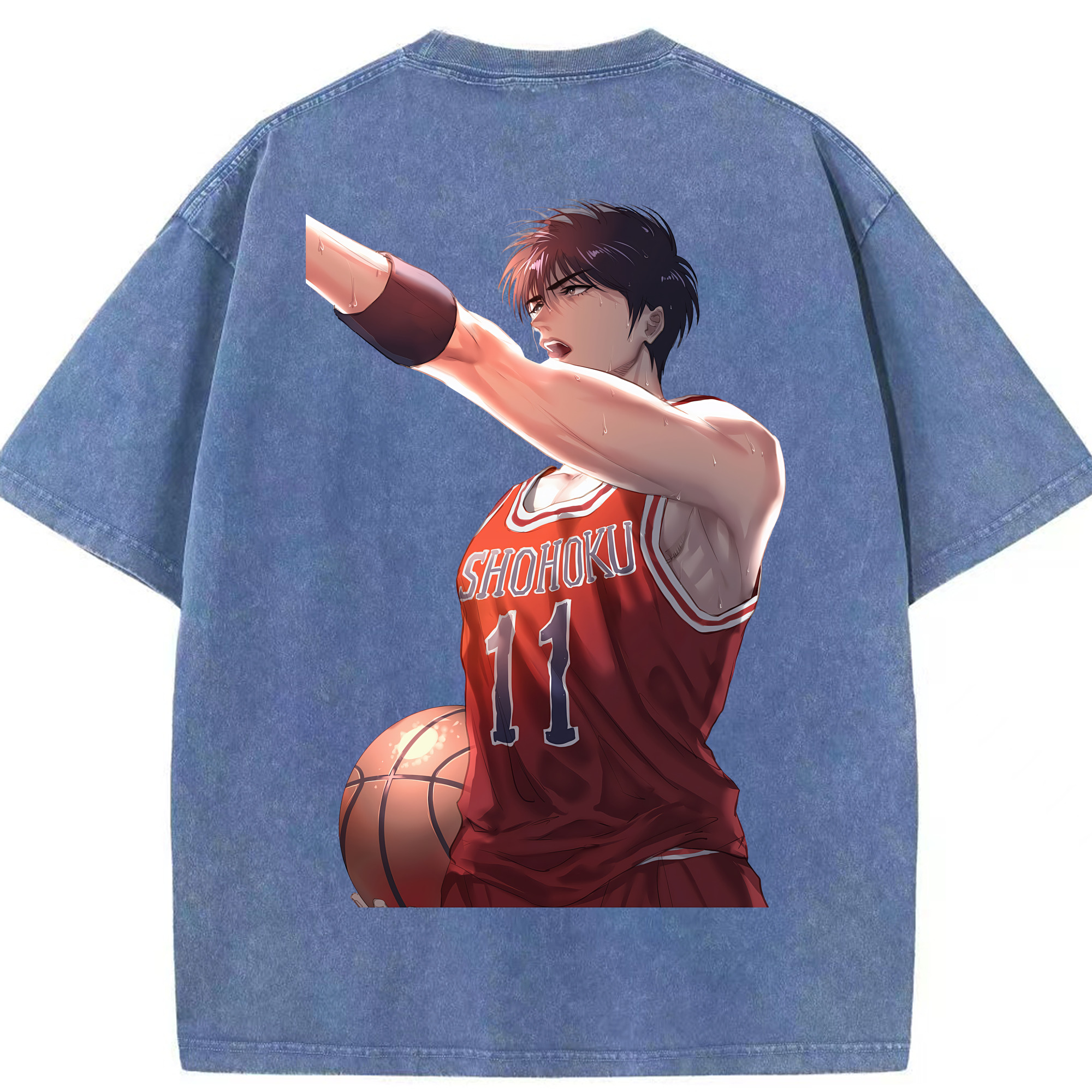 （画像用） SLAM DUNK／スラムダンク 綿100% ヴィンテージ風 半袖Tシャツ（背面プリント）