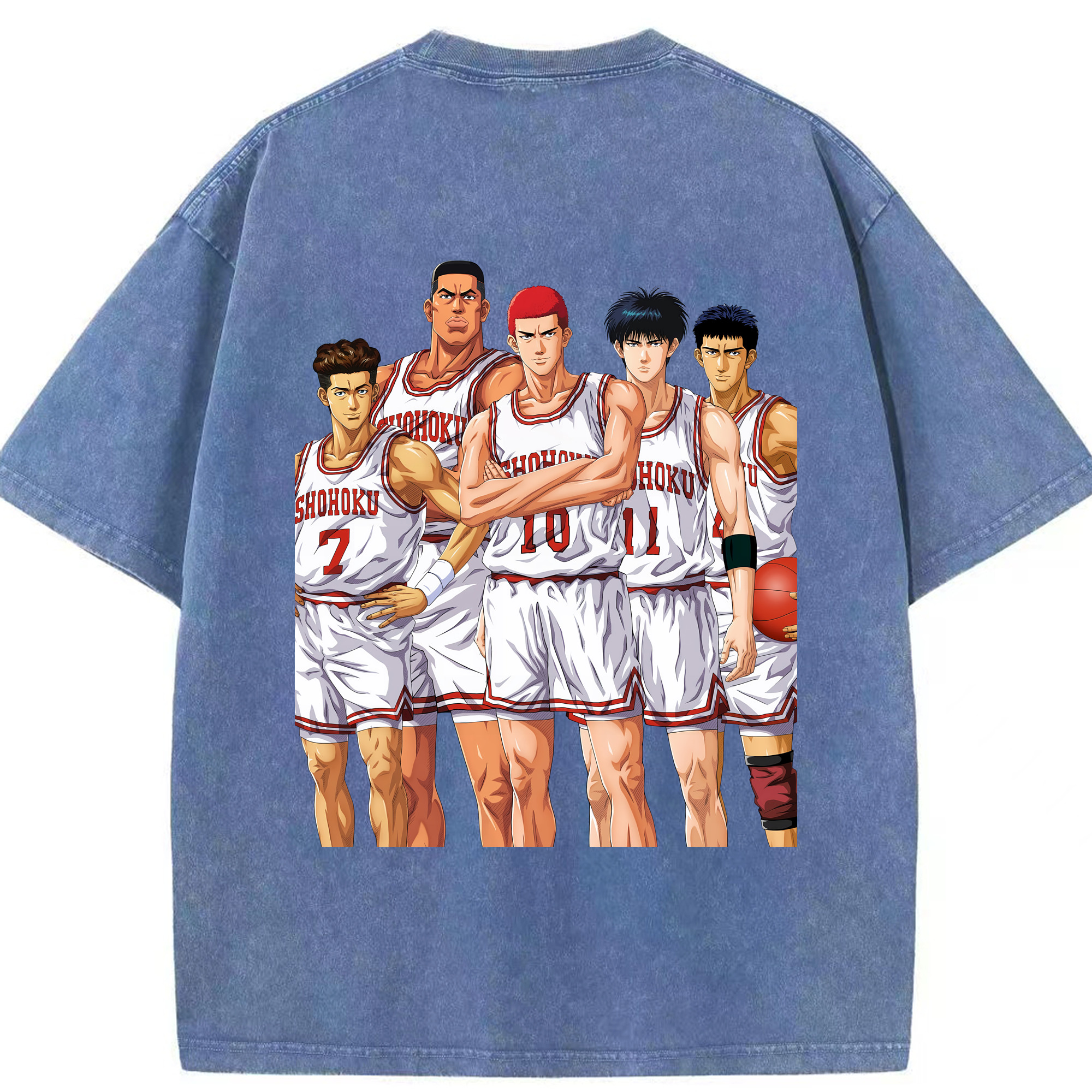 （画像用） SLAM DUNK／スラムダンク 綿100% ヴィンテージ風 半袖Tシャツ（背面プリント）