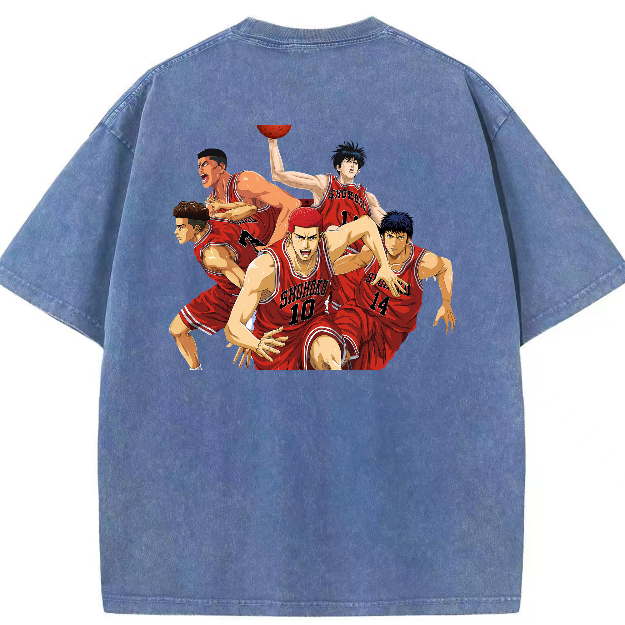 （画像用） SLAM DUNK／スラムダンク 綿100% ヴィンテージ風 半袖Tシャツ（背面プリント）