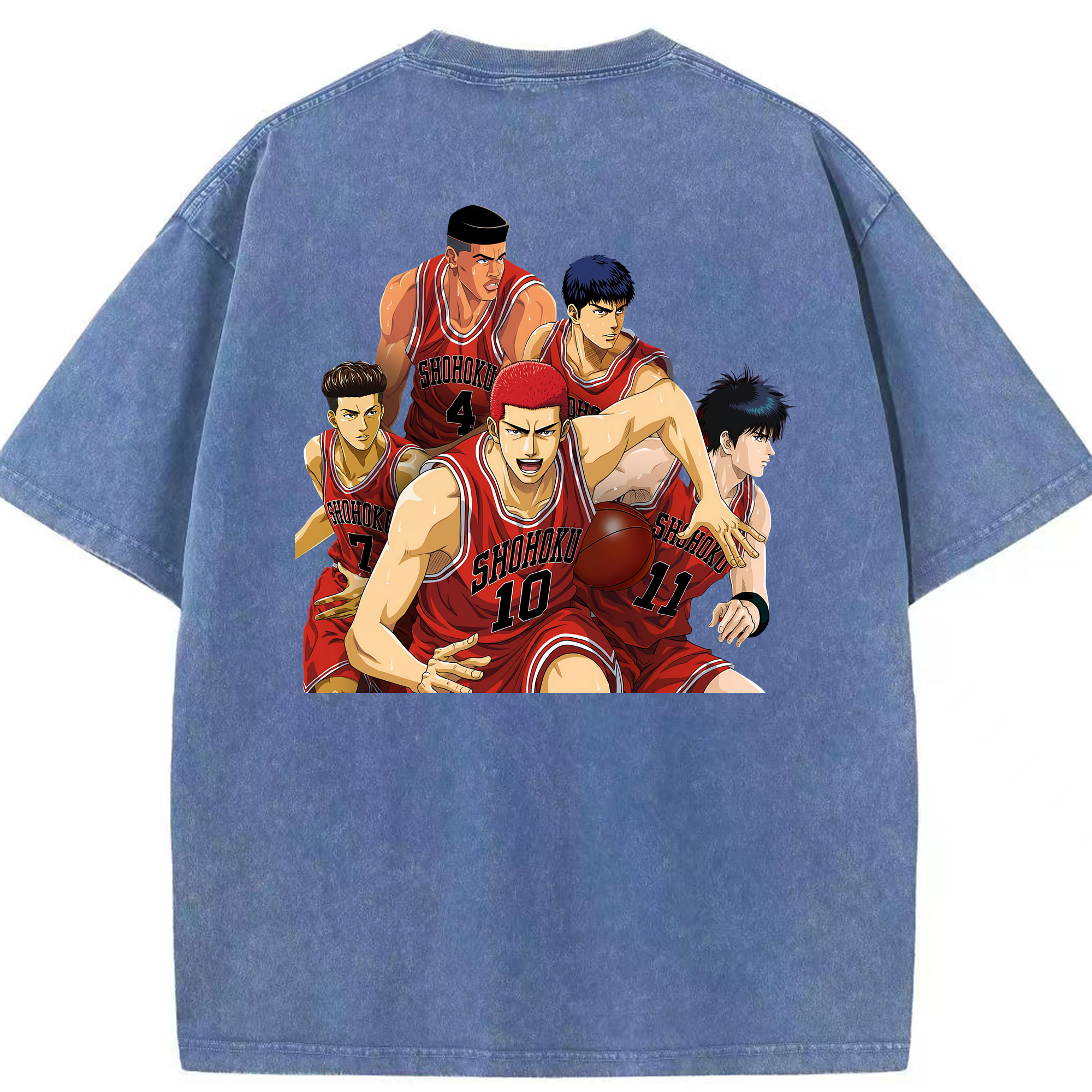 （画像用） SLAM DUNK／スラムダンク 綿100% ヴィンテージ風 半袖Tシャツ（背面プリント）