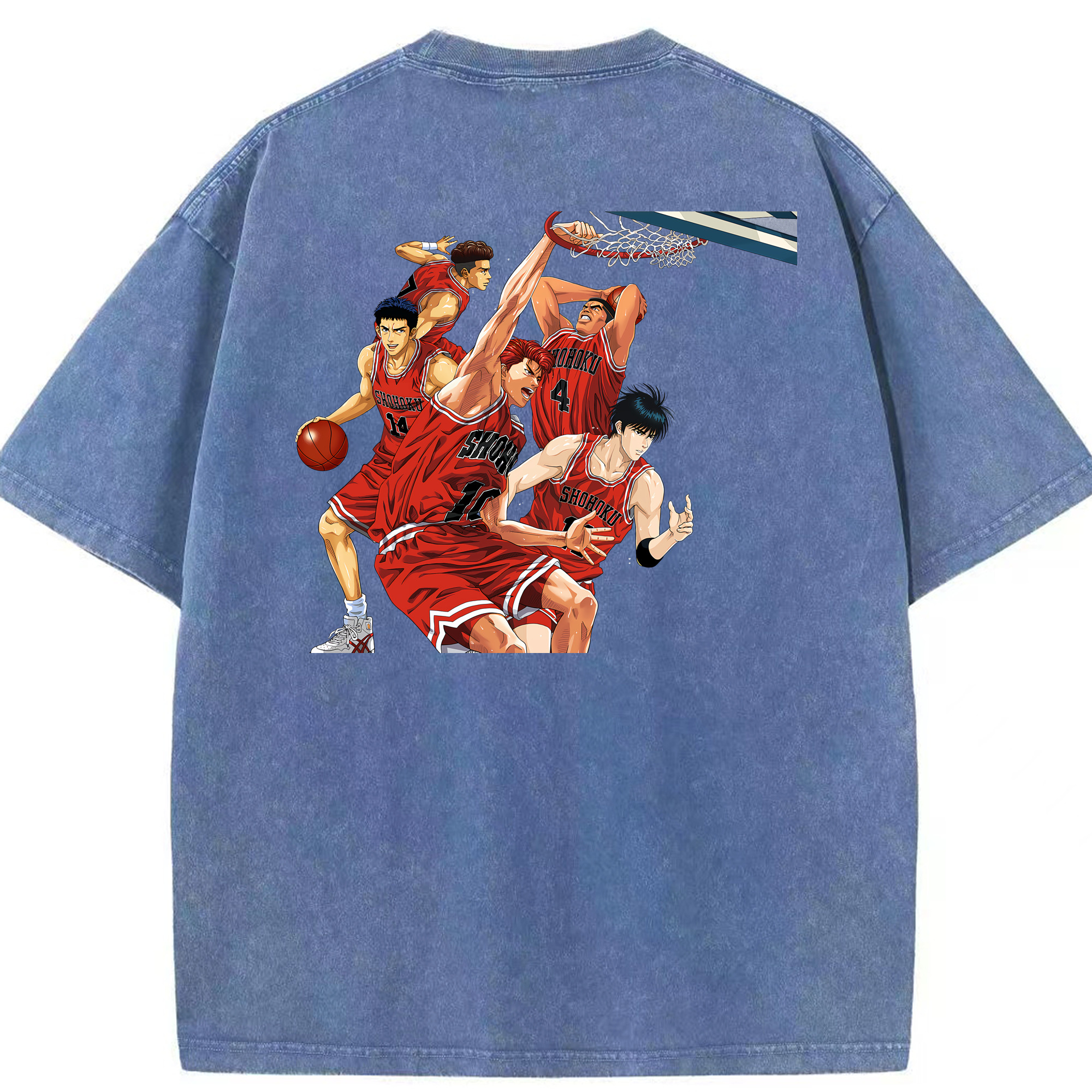 （画像用） SLAM DUNK／スラムダンク 綿100% ヴィンテージ風 半袖Tシャツ（背面プリント）
